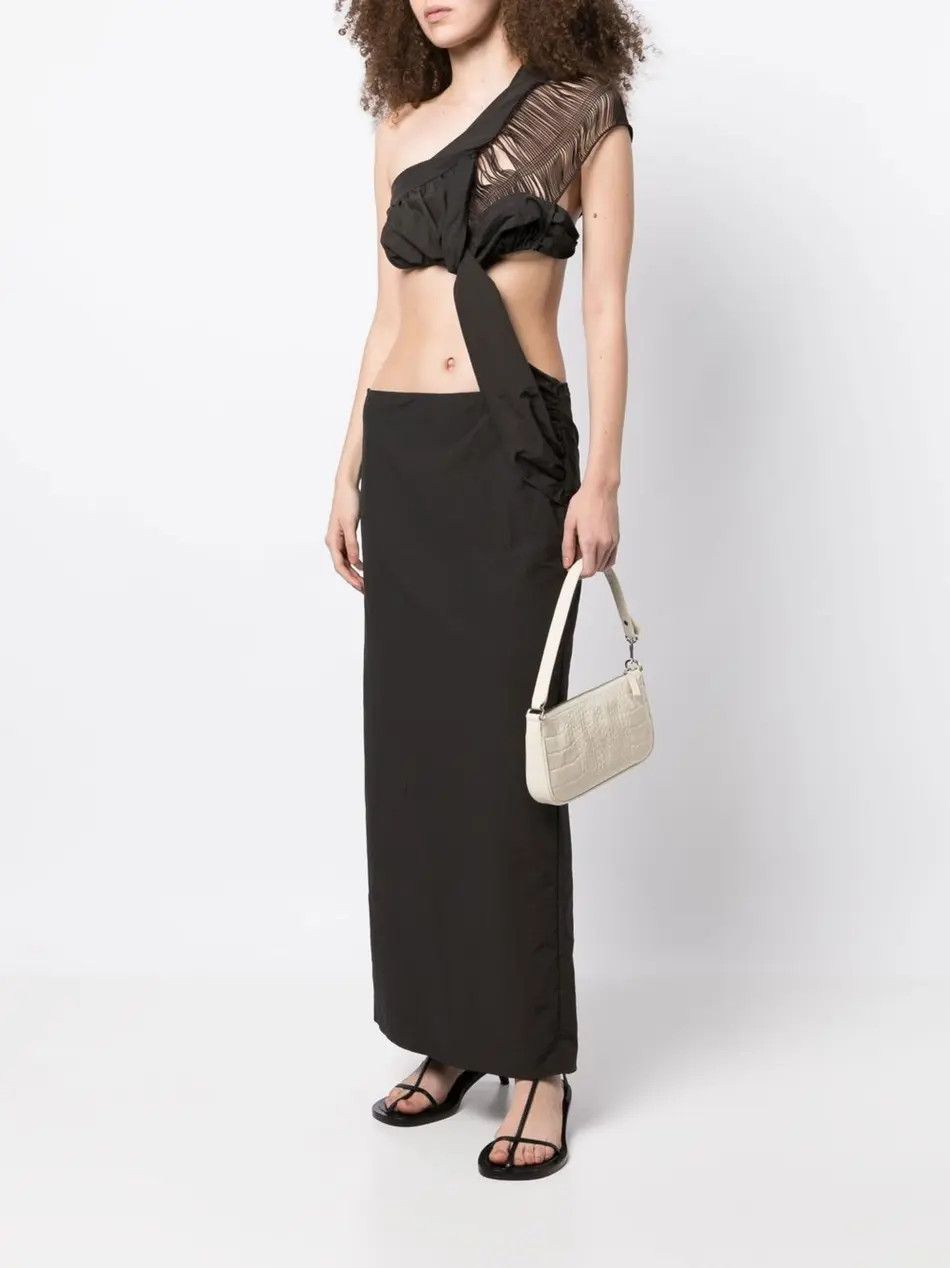 Christopher Esber o1mle0824 Fringed Column Dress in Black Size S / US 4 / IT 40 - 2 Thumbnail
