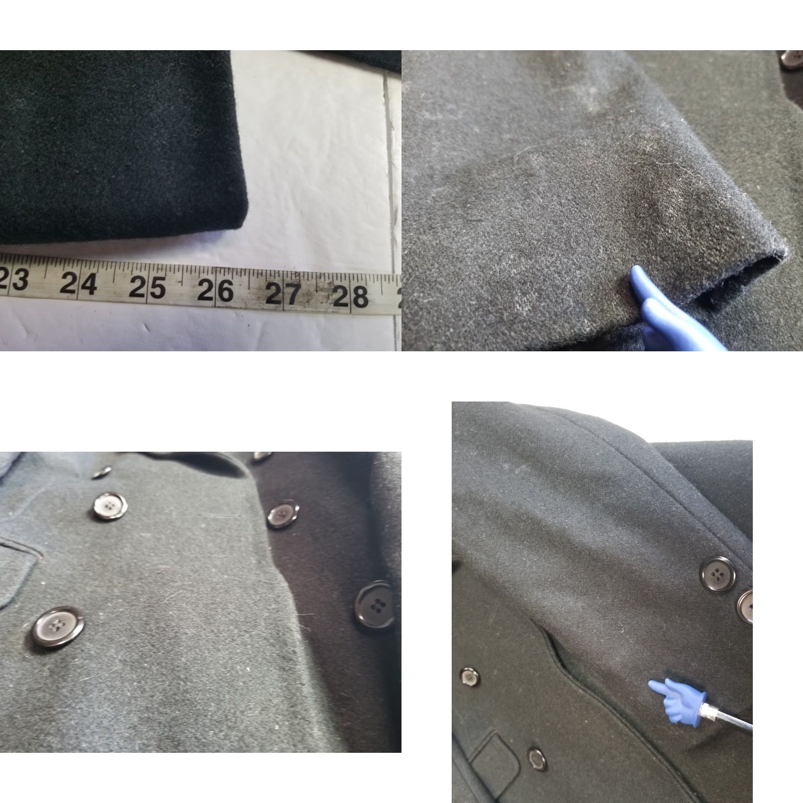 Vintage VINTAGE Falcone Pea Coat Women Long Wool Double Breasted Black 38 Stains Size XS / US 0-2 / IT 36-38 - 8 Thumbnail