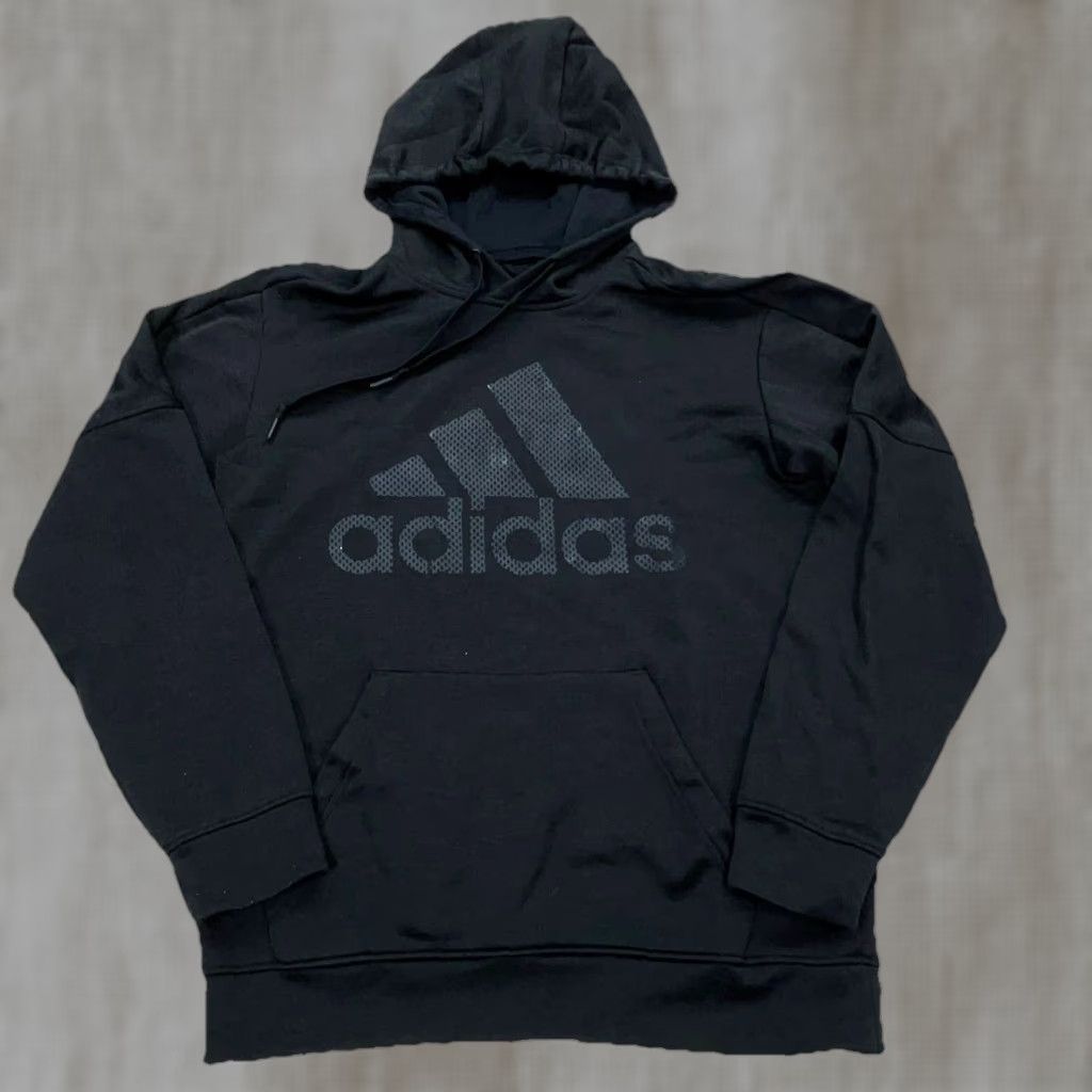 Adidas Adidas Hoodie Men M Black Gray Graphic Print Pocket Pocket All Seasons Breathable Logo Street Urban Classic Vintage: No Size US M / EU 48-50 / 2 - 1 Thumbnail