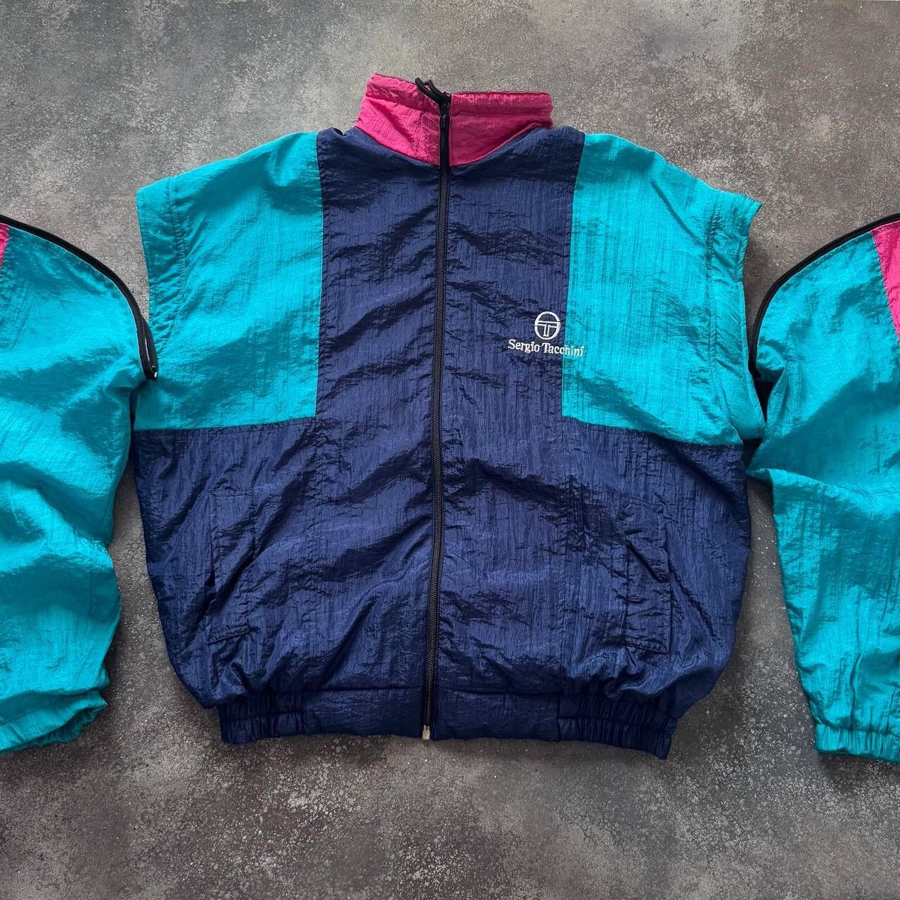 Sergio Tacchini 80s Sergio Tacchini Vintage Retro Track Jacket Size US M / EU 48-50 / 2 - 2 Thumbnail