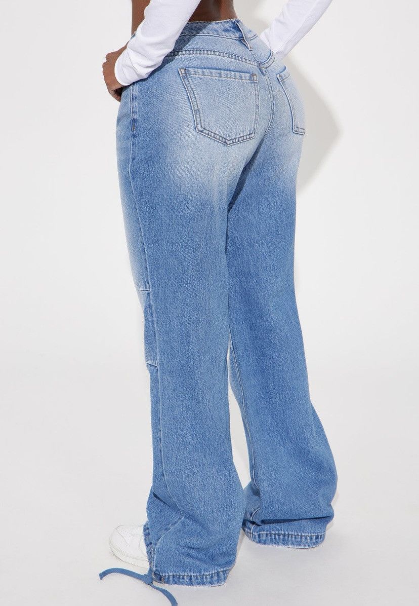 Fashion Nova Back for more Ankle tie Straight leg Jean | Medium Wash Size 36" / US 14 / IT 50 - 4 Thumbnail