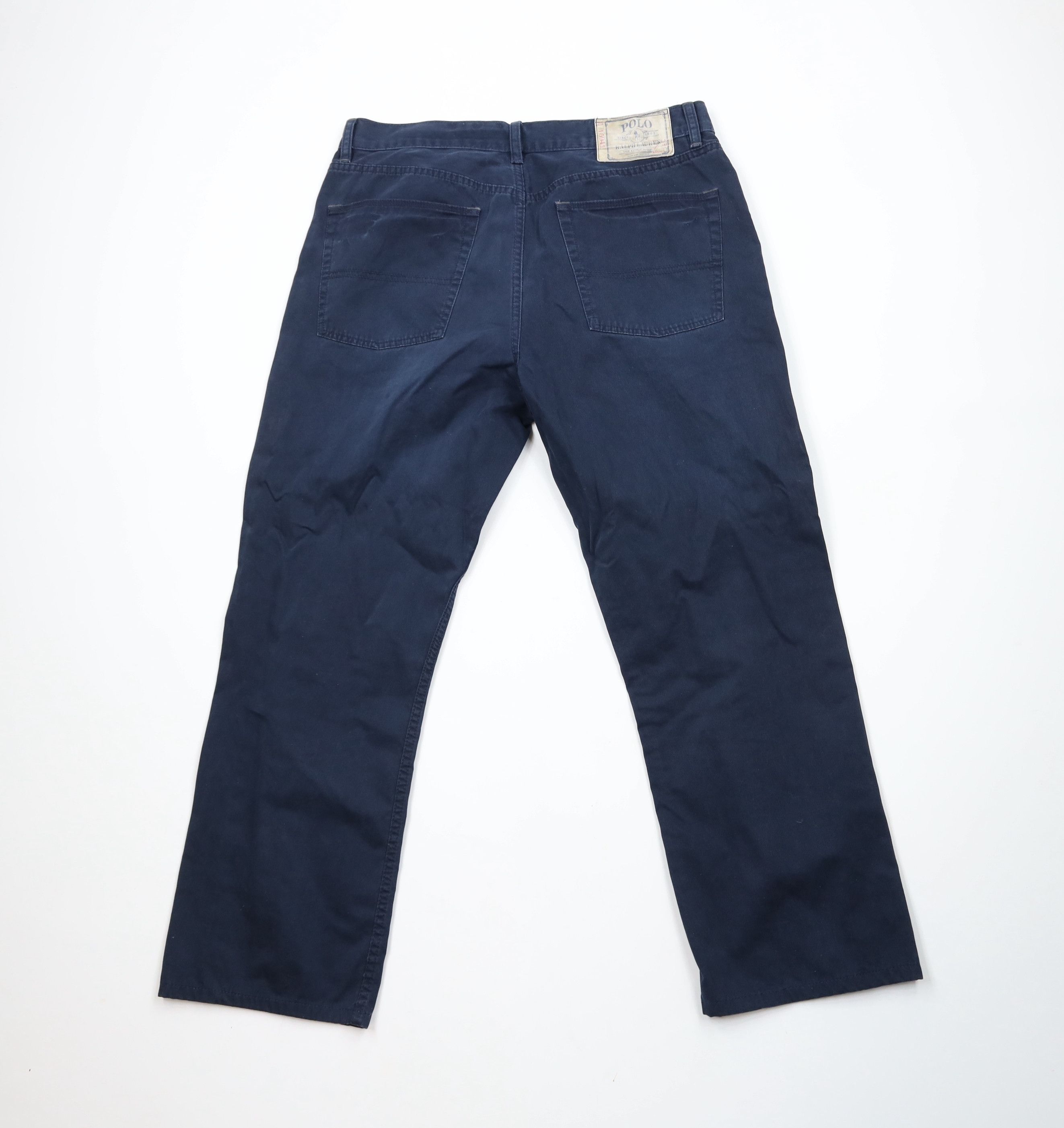 Ralph Lauren × Vintage Vintage Ralph Lauren Spell Out 650 Straight Leg Pants Blue Size US 33 - 10 Thumbnail