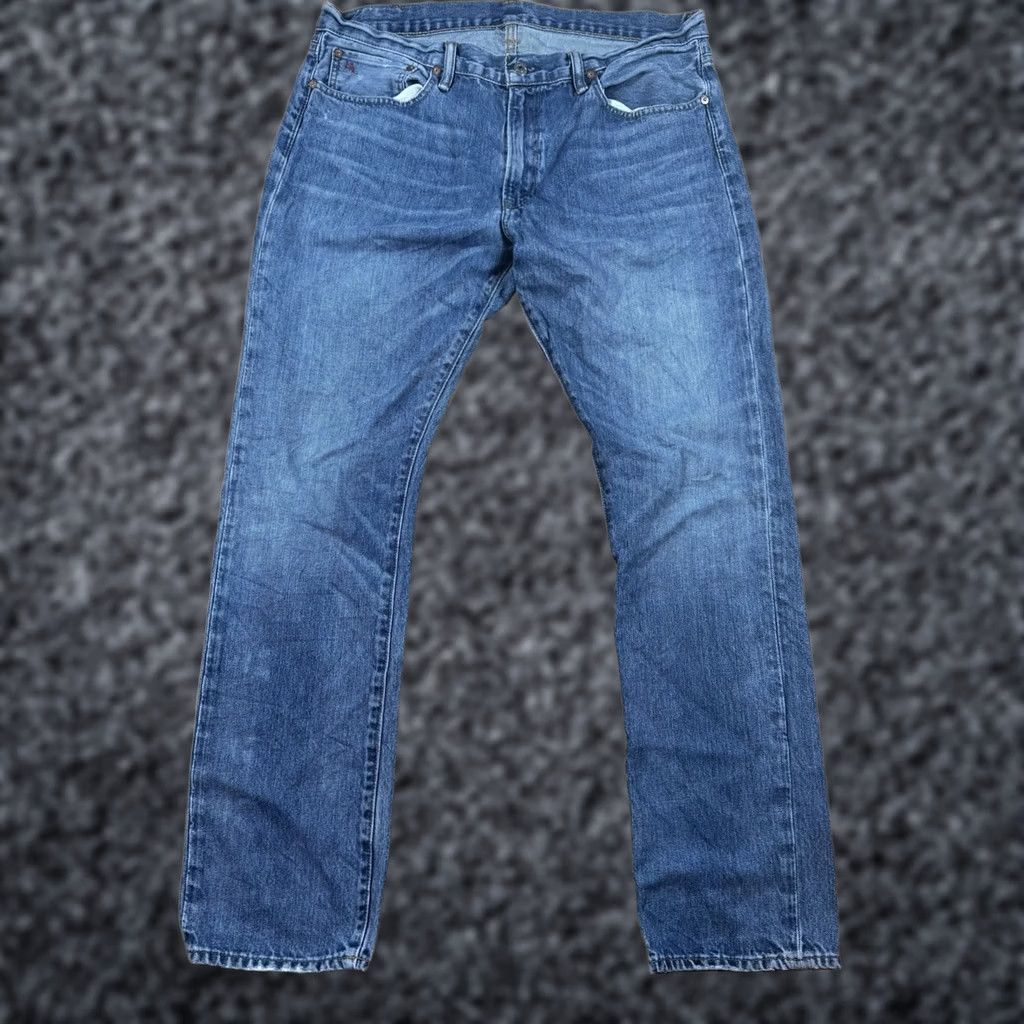 Polo Ralph Lauren VINTAGE Polo Ralph Lauren Jeans Men 35x33 Denim Light Blue Straight Classic Beige 35 Mens Classic Straight Jeans Size US S / EU 44-46 / 1 - 1 Thumbnail