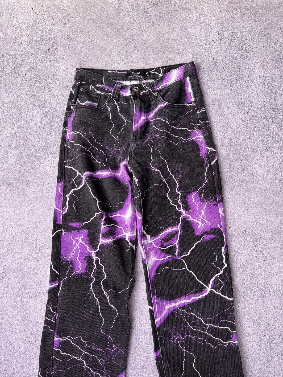 Jaded London × Vintage Vintage Jaded London women’s Purple Lightning Skate jeans Size 28" / US 6 / IT 42 - 4 Thumbnail