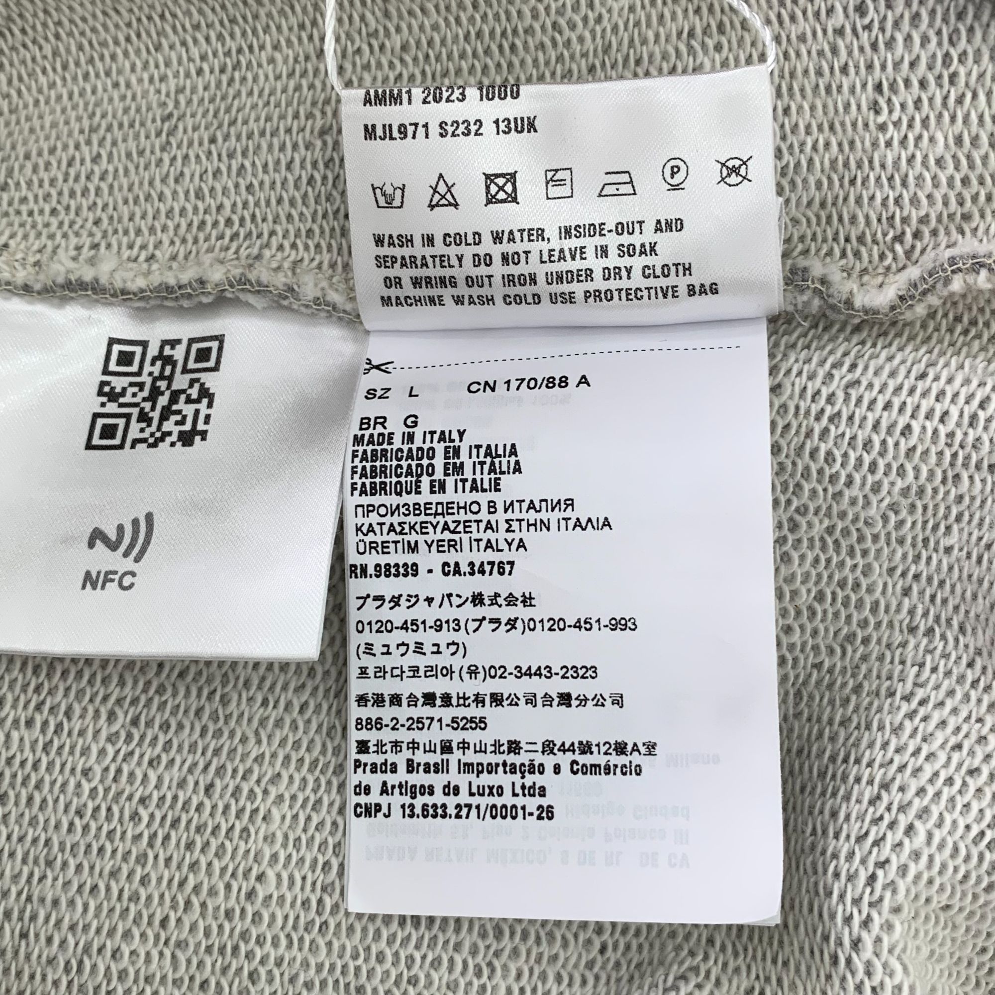Miu Miu Miu Miu Gray Logo Embroidery Hoodie Made In Italy 100% Cotto Size L / US 10 / IT 46 - 4 Thumbnail