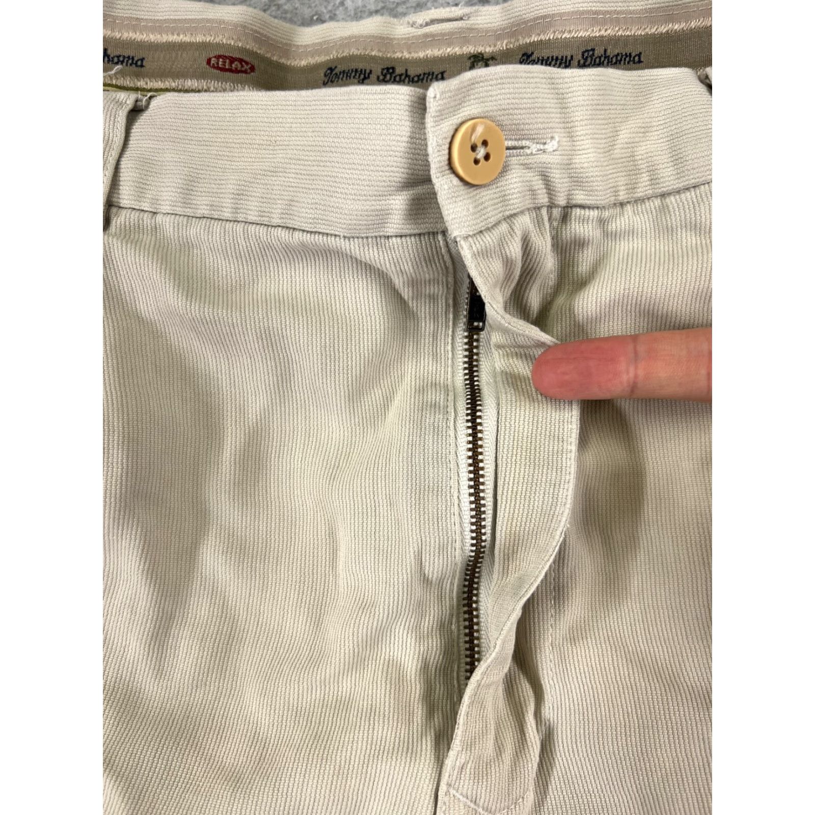Tommy Bahama Tommy Bahama Shorts Bermuda Men 35 Beige Silk Pleated Casual Pockets Easy Care Quick Dry 8 In Inseam Summer Beach Vintage No Size US 35 - 6 Thumbnail