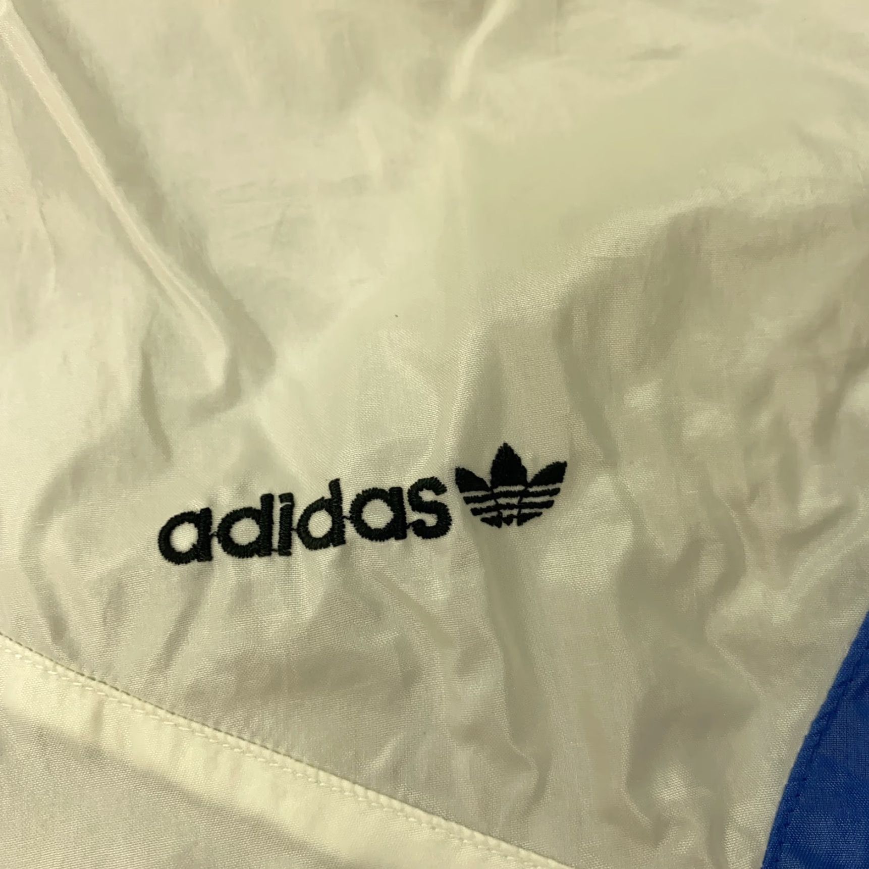 Adidas VINTAGE adidas Jacket Mens XL Windbreaker Nylon Hooded White Blue Red 80s 90s Originals Crew Neck Size US XL / EU 56 / 4 - 7 Thumbnail