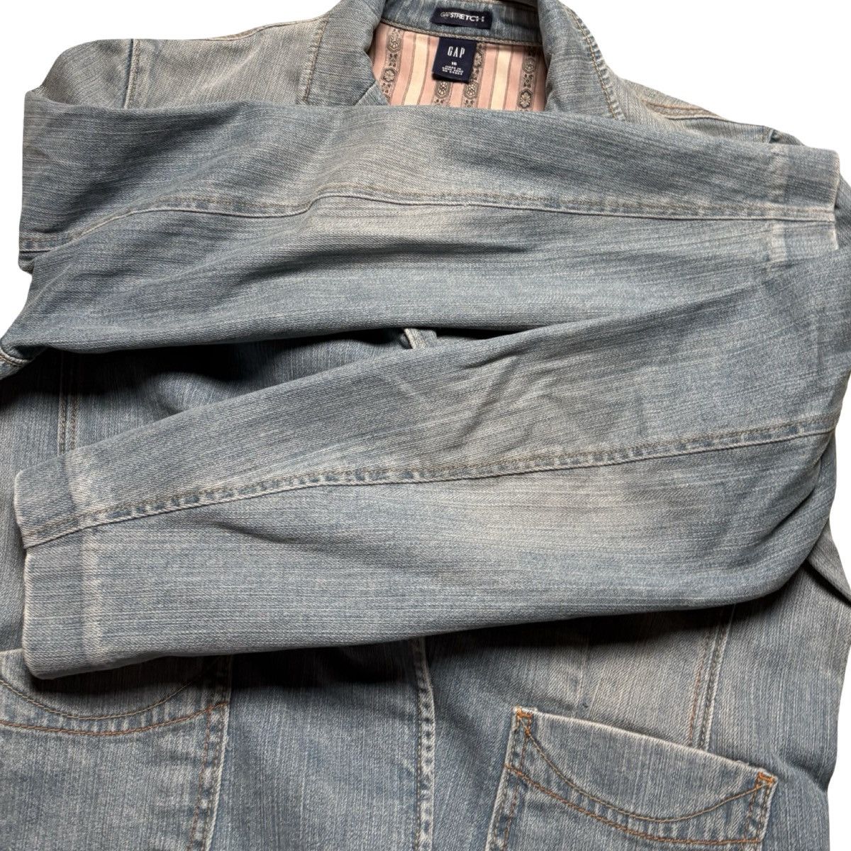 Gap Vintage Gap Womens Stretch Denim Blazer Jacket 16 Fall 2004 Size XXL / US 16-18 / IT 52-54 - 7 Thumbnail