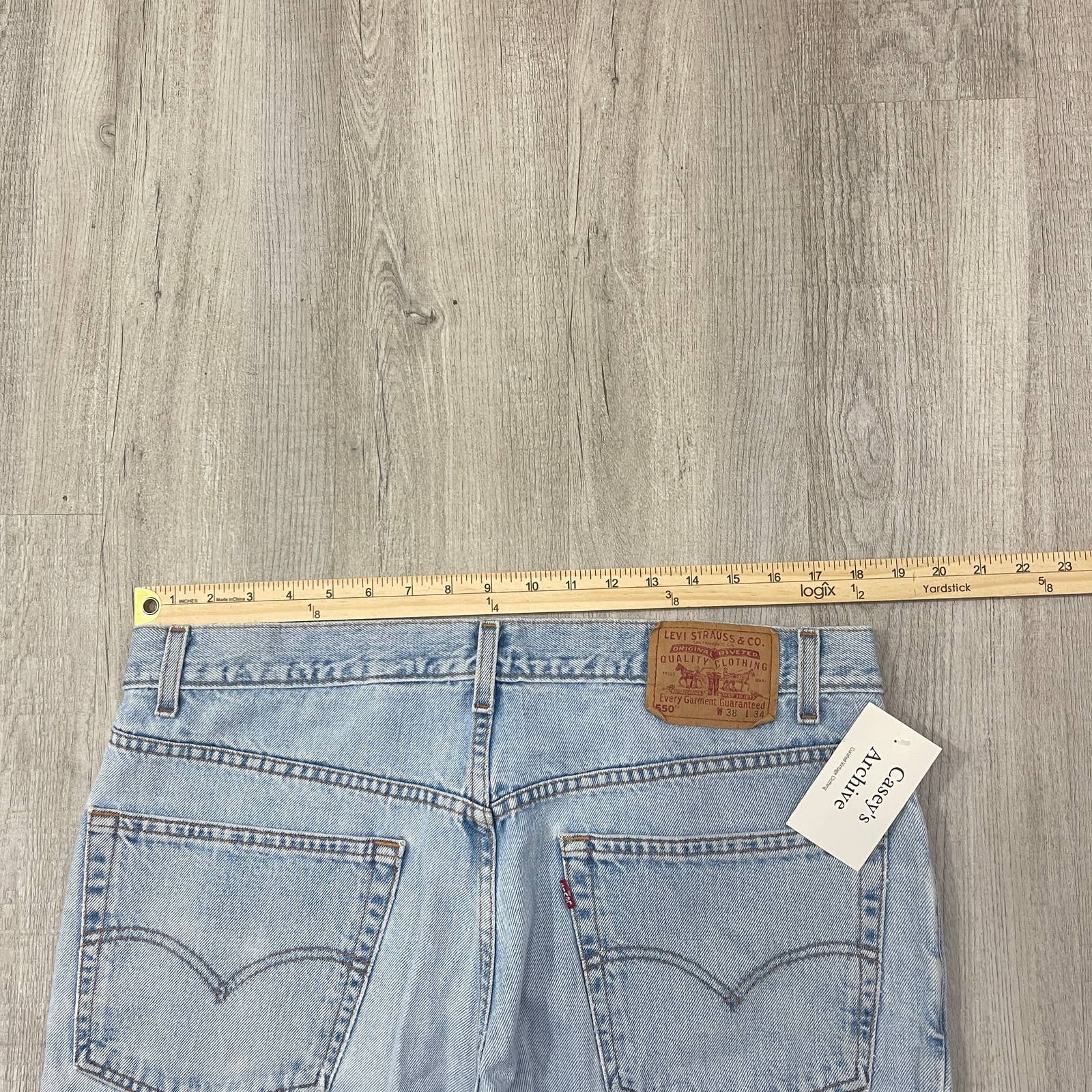 Vintage VINTAGE 1999 Levi's 550 Relaxed Fit Light Wash Jeans 38x34 Size US 38 / EU 54 - 6 Thumbnail