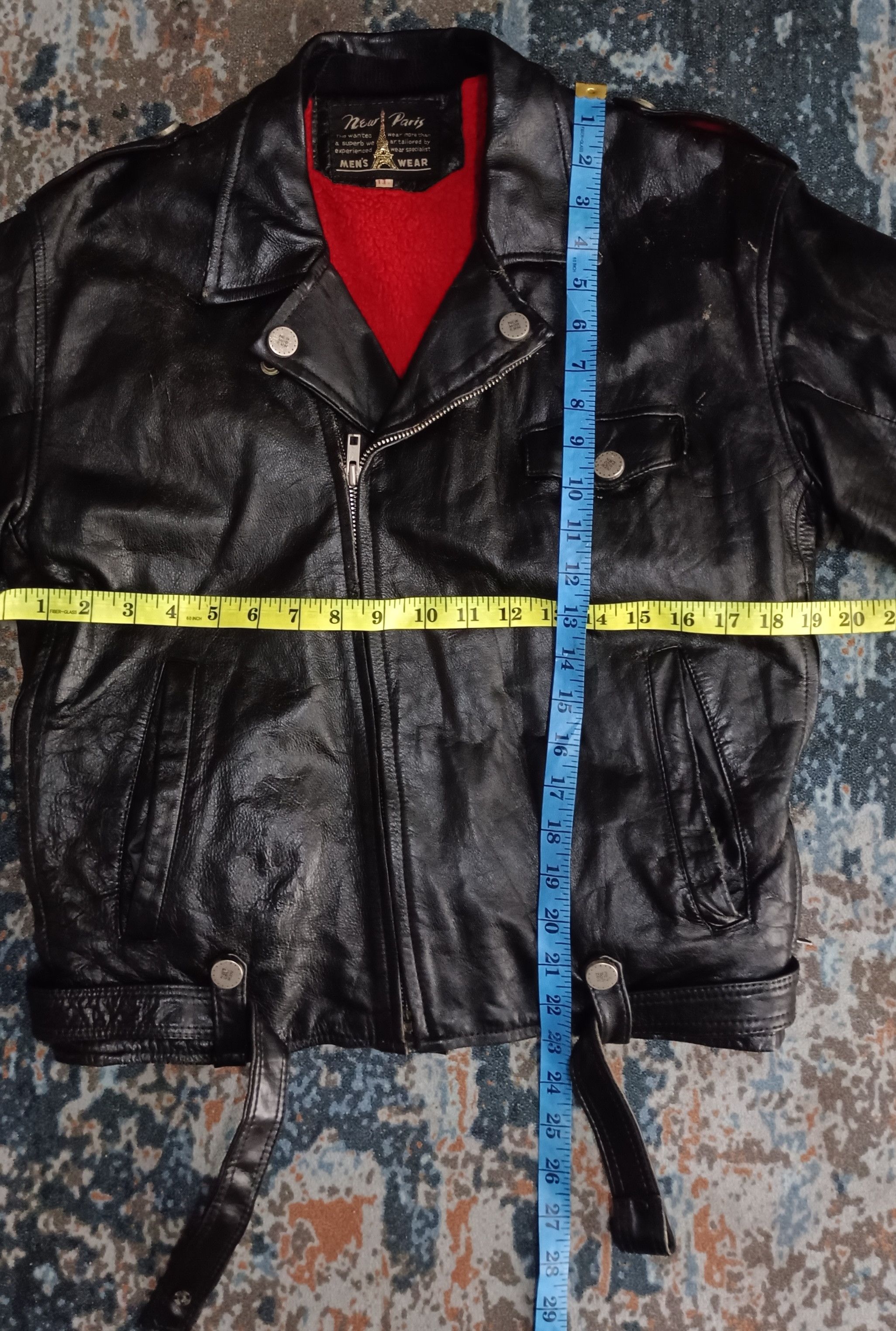 If Six Was Nine Vtg 1980s💥New Paris Bikers Leather Jacket Size US M / EU 48-50 / 2 - 25 Thumbnail
