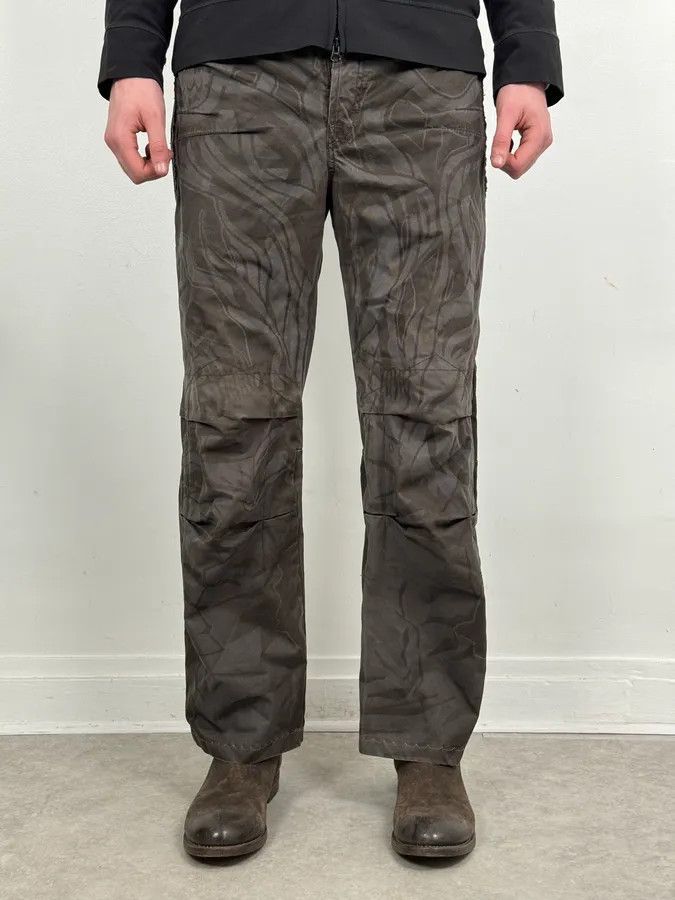 Marithe + Francois Girbaud 2000s Marithé + François Girbaud Grey Shadow Tagged Abstract Pants Size US 32 / EU 48 - 2 Thumbnail