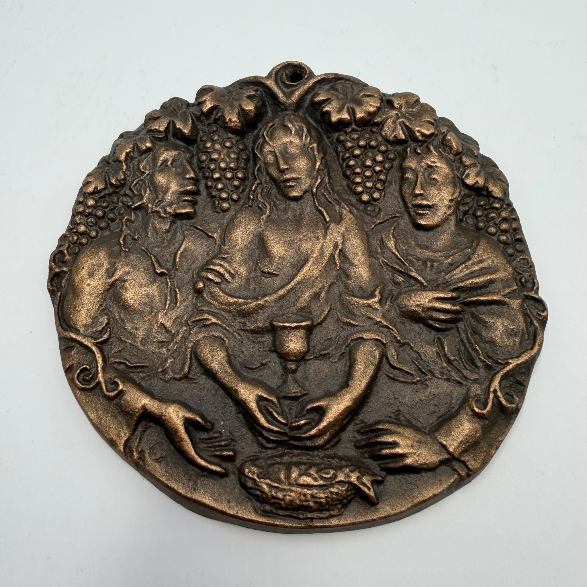 Vintage Vintage Bronze Last Supper Wall Plaque Relief - Christian Size ONE SIZE - 8 Thumbnail