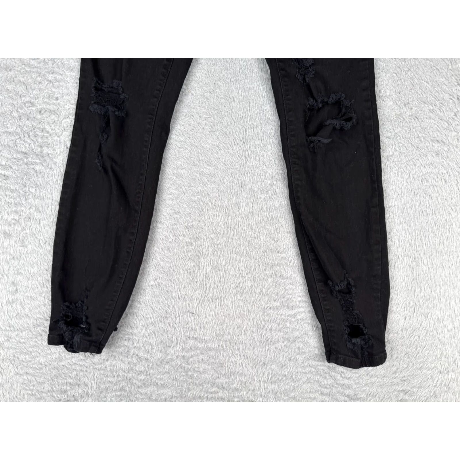 Denime Cello Jeans Junior 5 Black Denim Skinny Tapered Distressed Cotton 25x25 Size 27" / US 4 / IT 40 - 2 Thumbnail