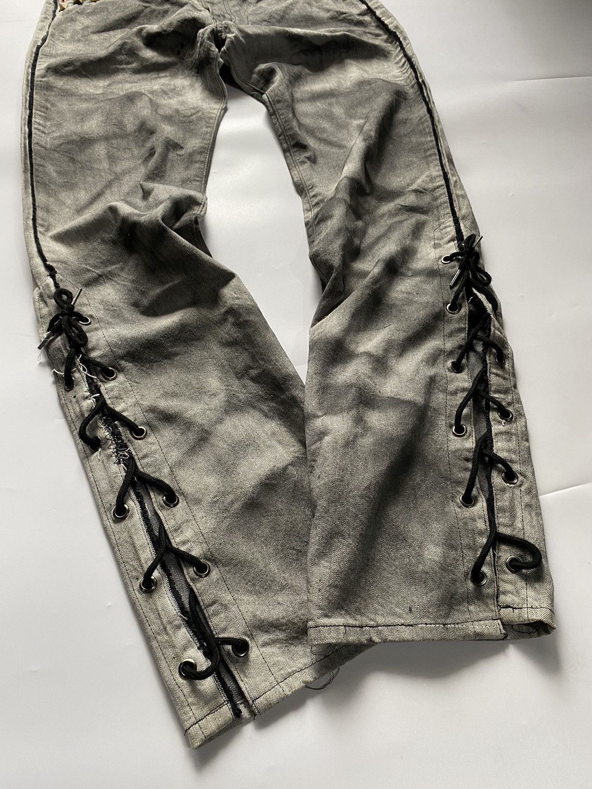Le Grande Bleu (L.G.B.) Lace up acoustic smoke wash pant japanese brand Size US 32 / EU 48 - 12 Thumbnail