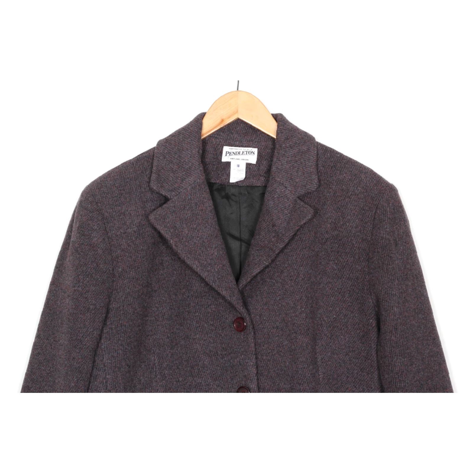 Pendleton PENDLETON Wool Coat Women Size 18 MJ5377 - Overcoat, Regular, Purple, Wool, 18, Coat, Women Size XXL / US 16-18 / IT 52-54 - 4 Thumbnail