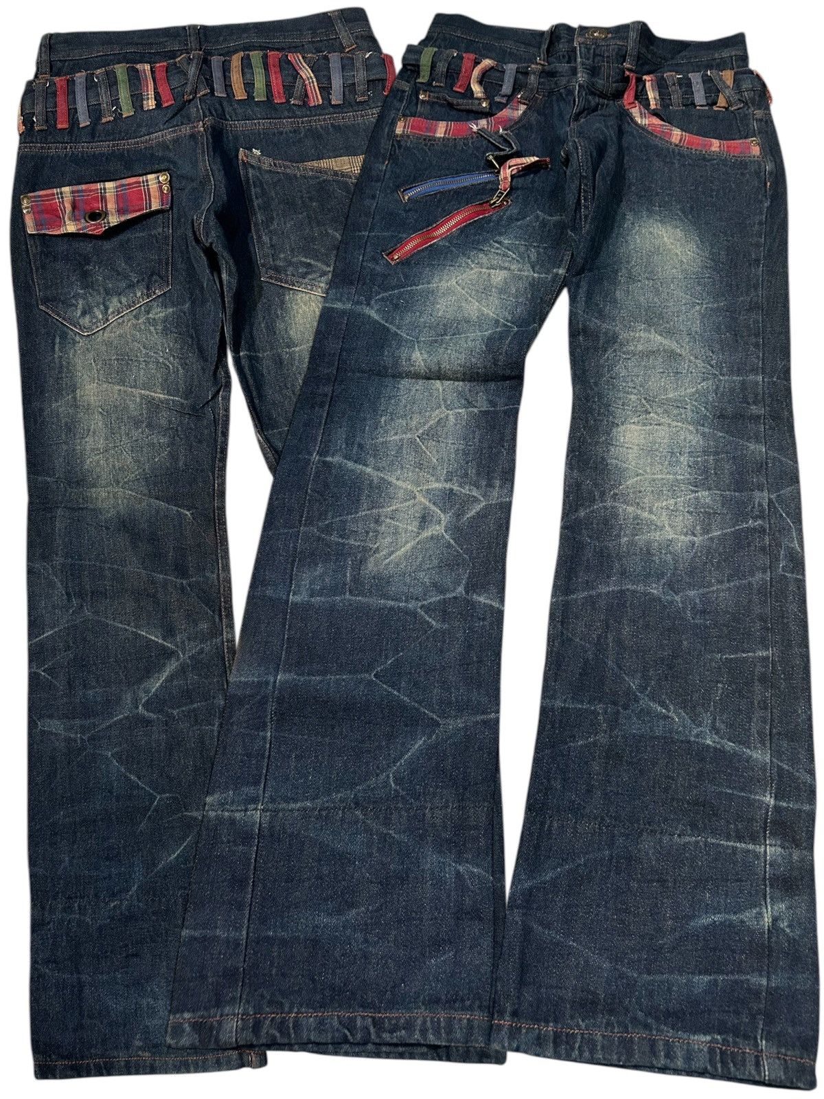 Japanese Brand × Kapital × Vintage Double Waist Doublefocus Japanese Punk Denim Jeans Size US 30 / EU 46 - 1 Thumbnail