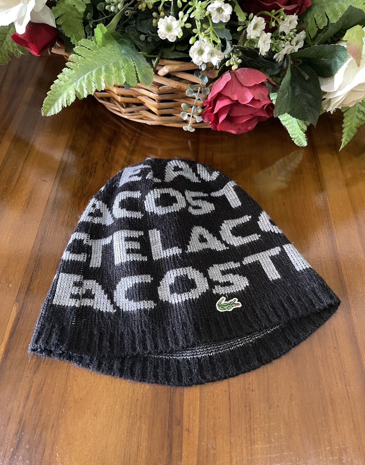 Lacoste Vintage Lacoste Fullprint Beanie Hats Size ONE SIZE - 1 Thumbnail