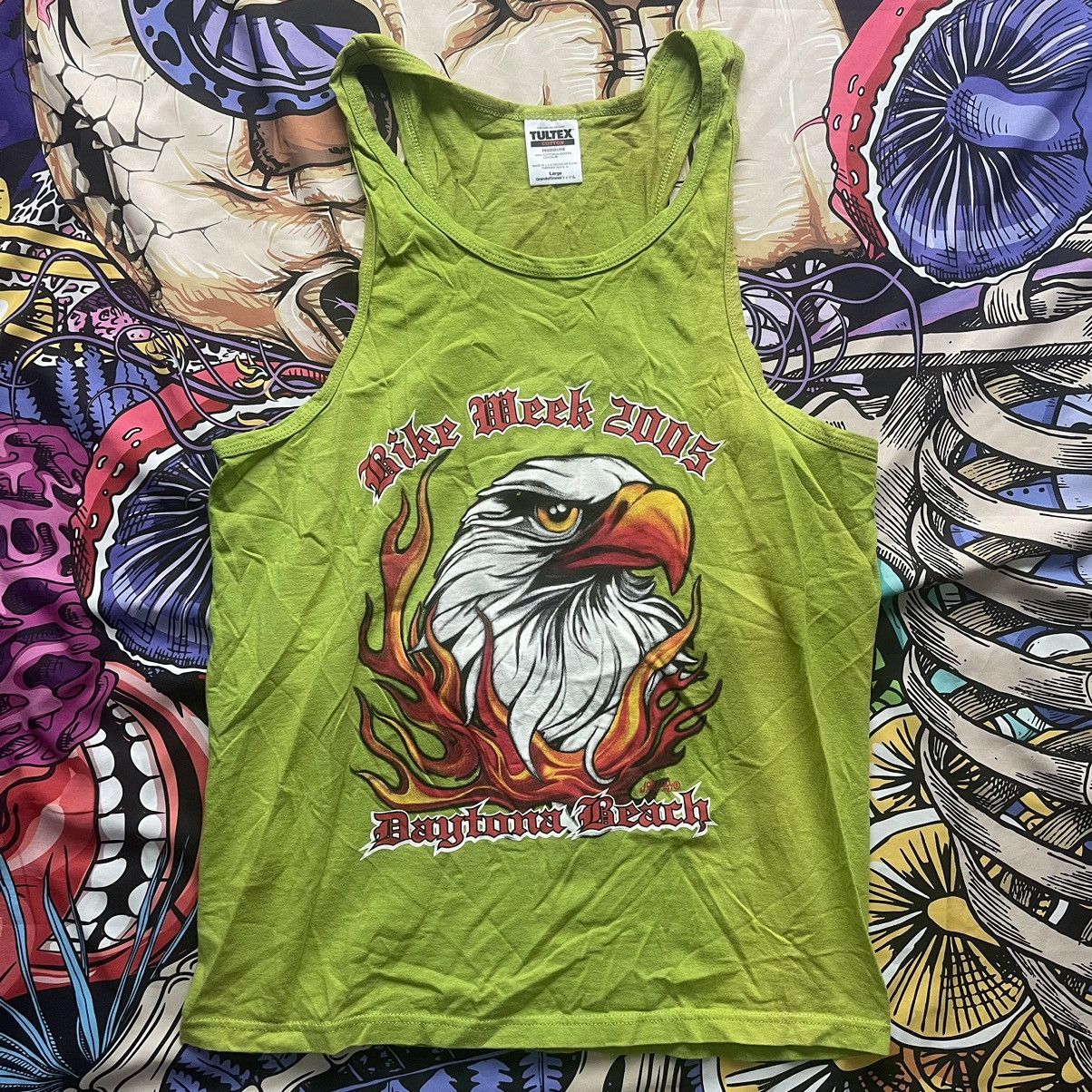 Tultex 2005 Daytona Beach Green Bike Week Burning EagleTank Top Size US L / EU 52-54 / 3 - 1 Thumbnail