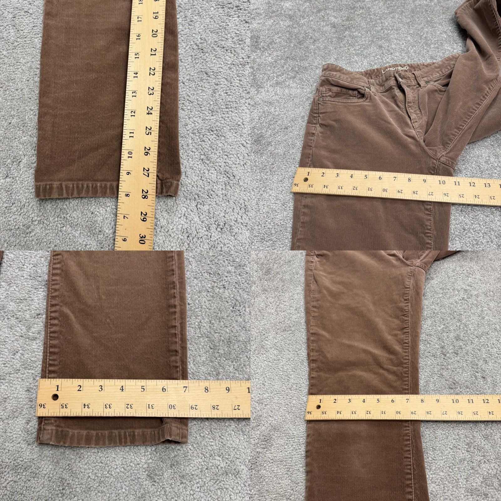 Lands' End Lands' End Womens Pants 4 Brown Corduroy Mid Rise Straight Leg Cotton Stretch Size 27" / US 4 / IT 40 - 9 Thumbnail