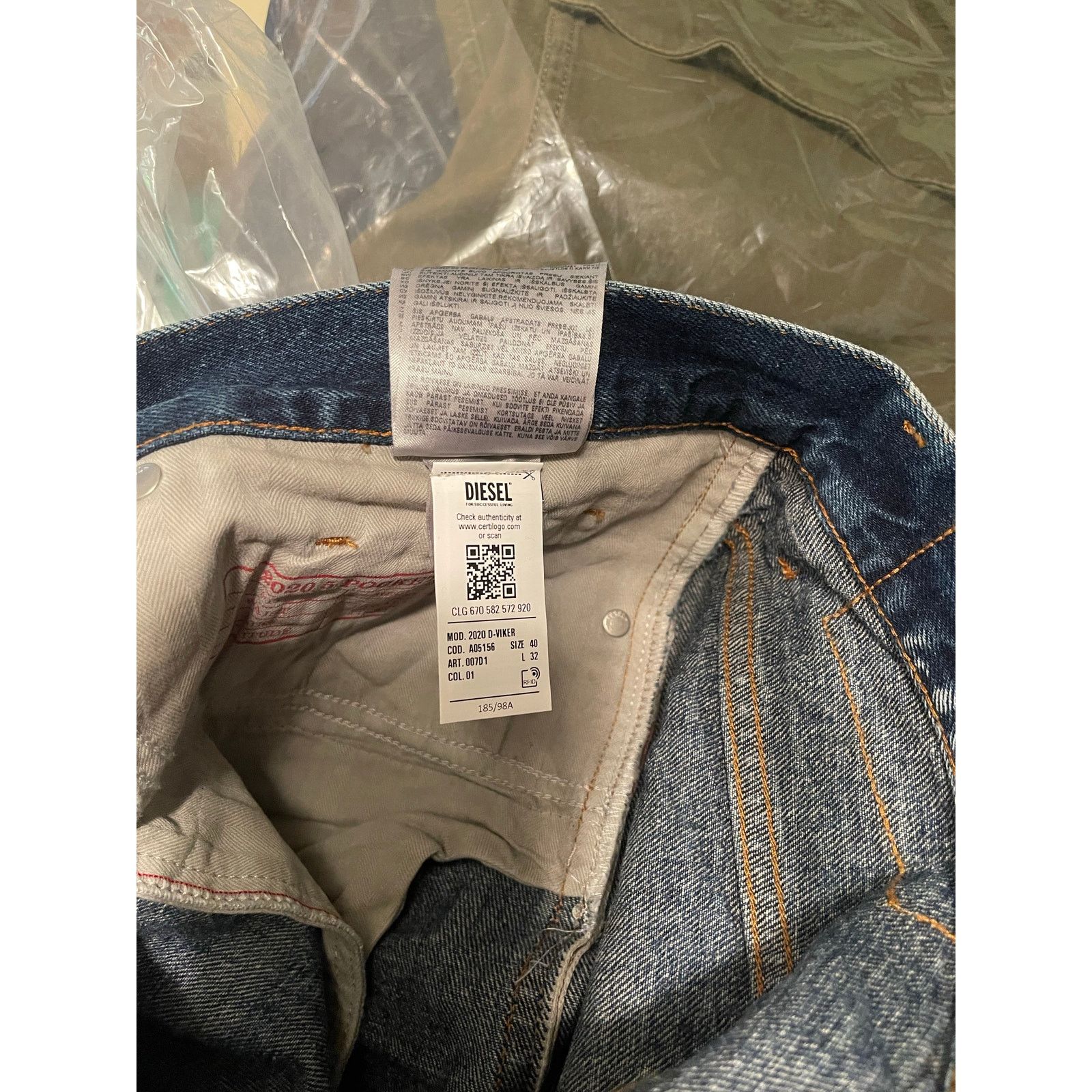 Diesel Diesel Men’s D-Viker L.32 Trouser Jeans NWT 40W 32L Size US 40 / EU 56 - 8 Thumbnail