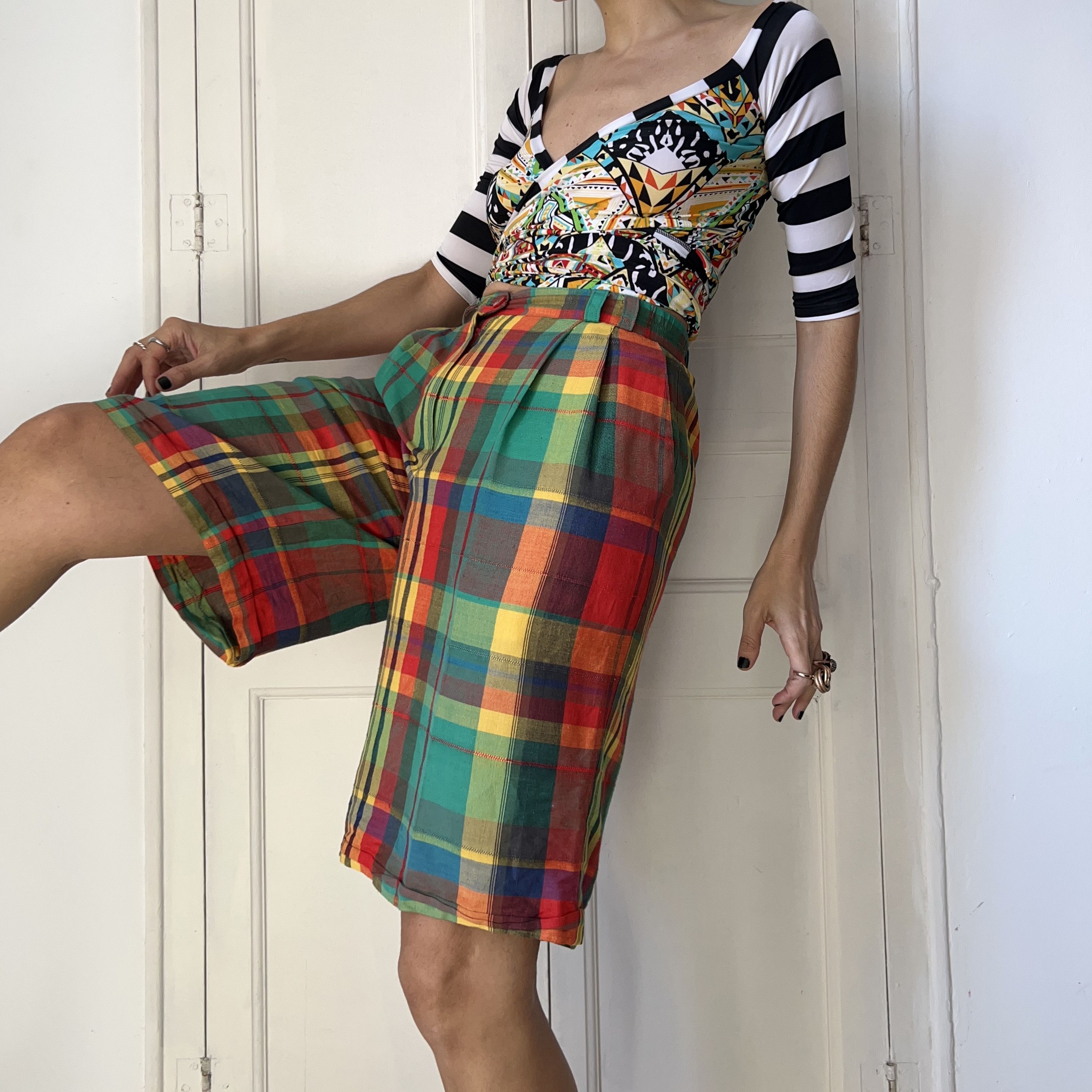 Gardeur Vintage 90s Plaid Bermuda Shorts Size 32" / US 10 / IT 46 - 6 Thumbnail