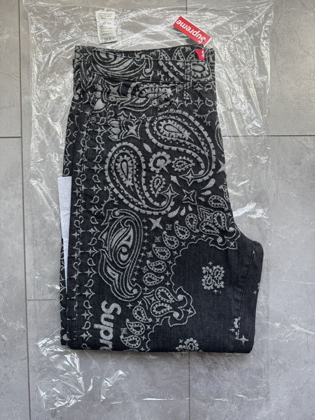 Supreme Supreme Black Bandana jacquard jeans | Grailed