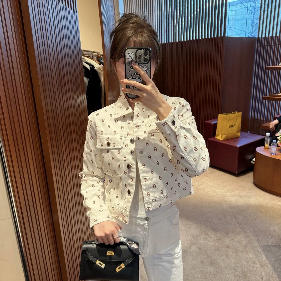 Hermes Hermes mar452 all over print pig nose single-breasted Jkt 38 Size S / US 4 / IT 40 - 8 Thumbnail