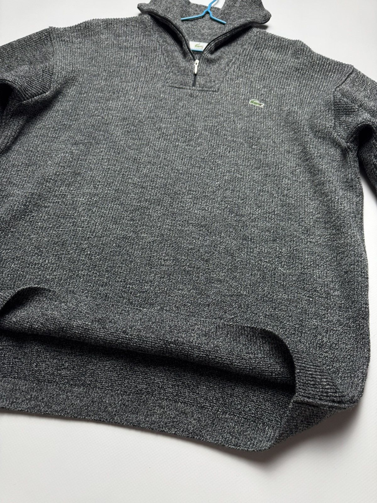 Lacoste Lacoste Half-Zip Wool Blend Sweater / Grey Melange Size US L / EU 52-54 / 3 - 7 Thumbnail