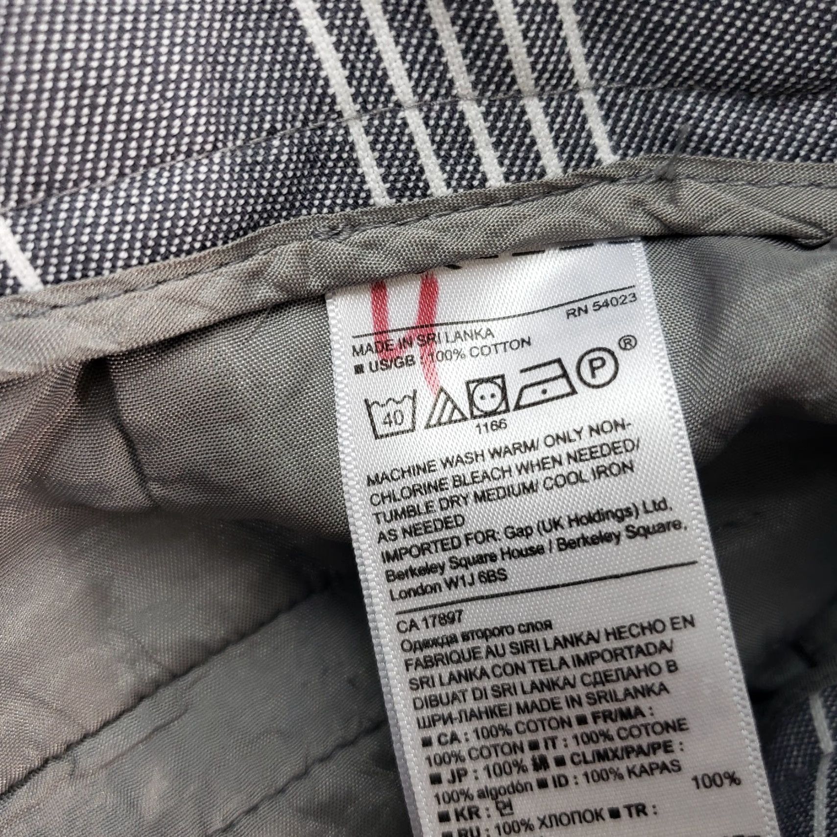 Banana Republic Banana Republic Women's Trouser Pants Sz 8 Long Gray Stripe Cotton Mid Rise Pants Women Size 30" / US 8 / IT 44 - 7 Thumbnail