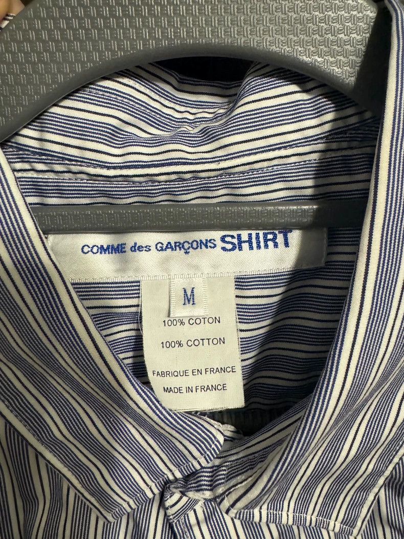 Comme des Garcons Comme Des Garcons Blue and white striped navy collar shirt Size M / US 6-8 / IT 42-44 - 3 Thumbnail