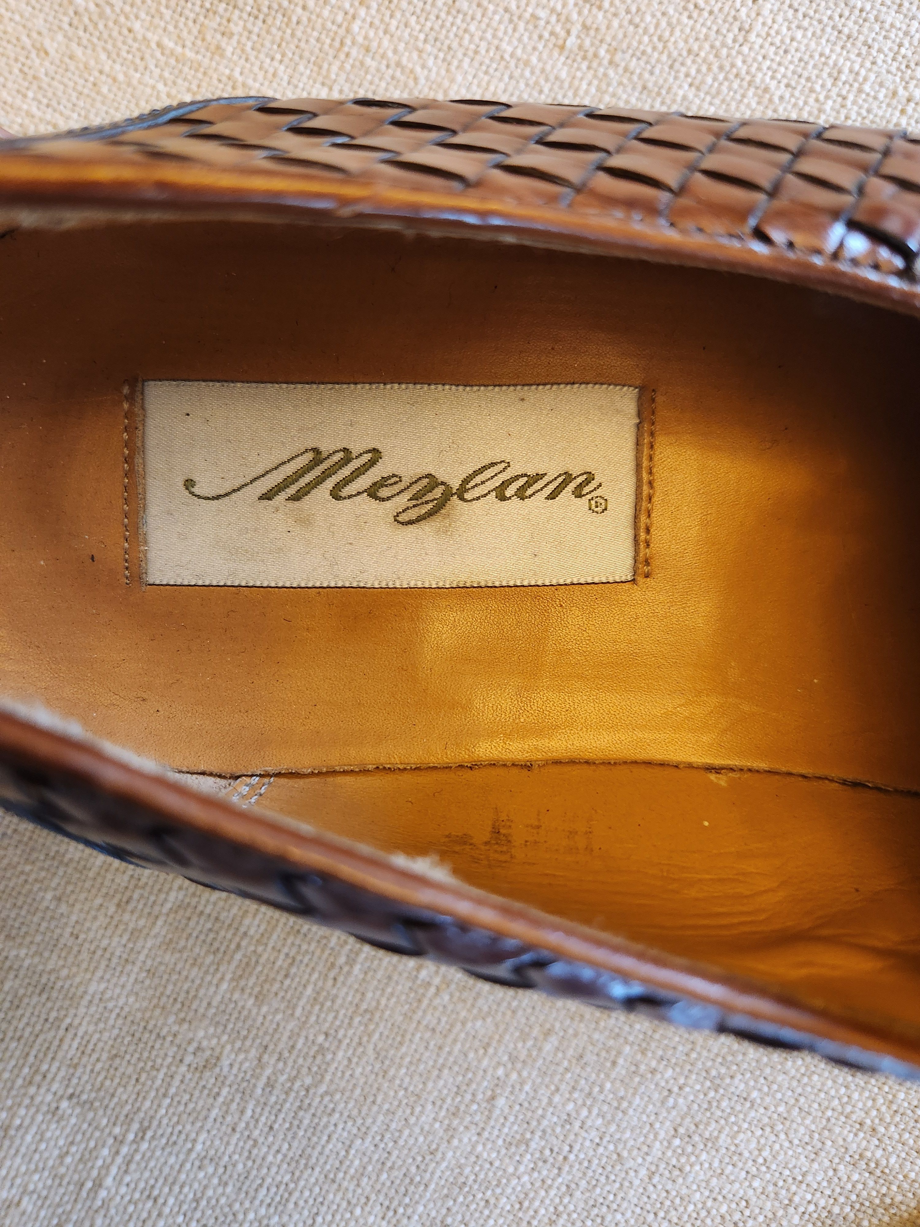 Mezlan KAUAI BROWN WOVEN LEATHER SLIP ON SHOES Size US 12 / EU 45 - 5 Thumbnail