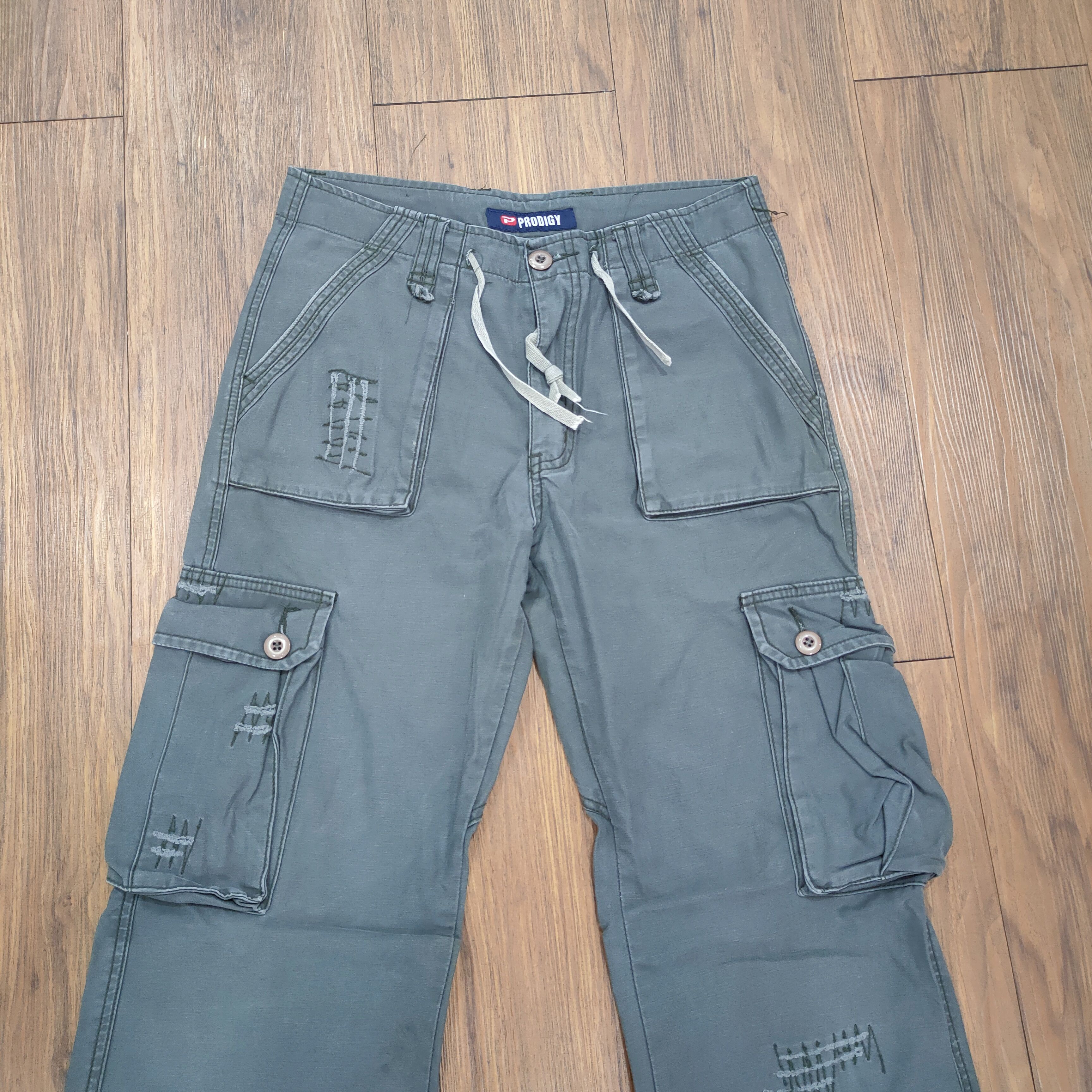 Japanese Brand PRODIGY BONDAGE FLARE CARGO PANTS Size US 30 / EU 46 - 1 Thumbnail