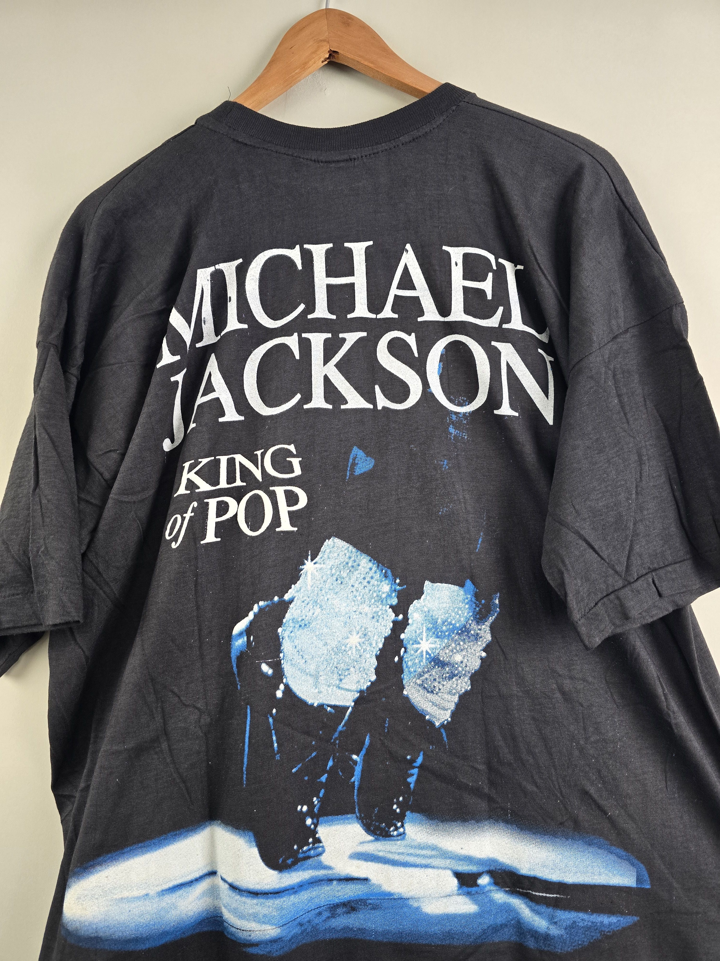 Band Tees × Michael Jackson × Vintage 90s Michael Jackson The King of Pop XL 23" 28" Size US XL / EU 56 / 4 - 5 Thumbnail