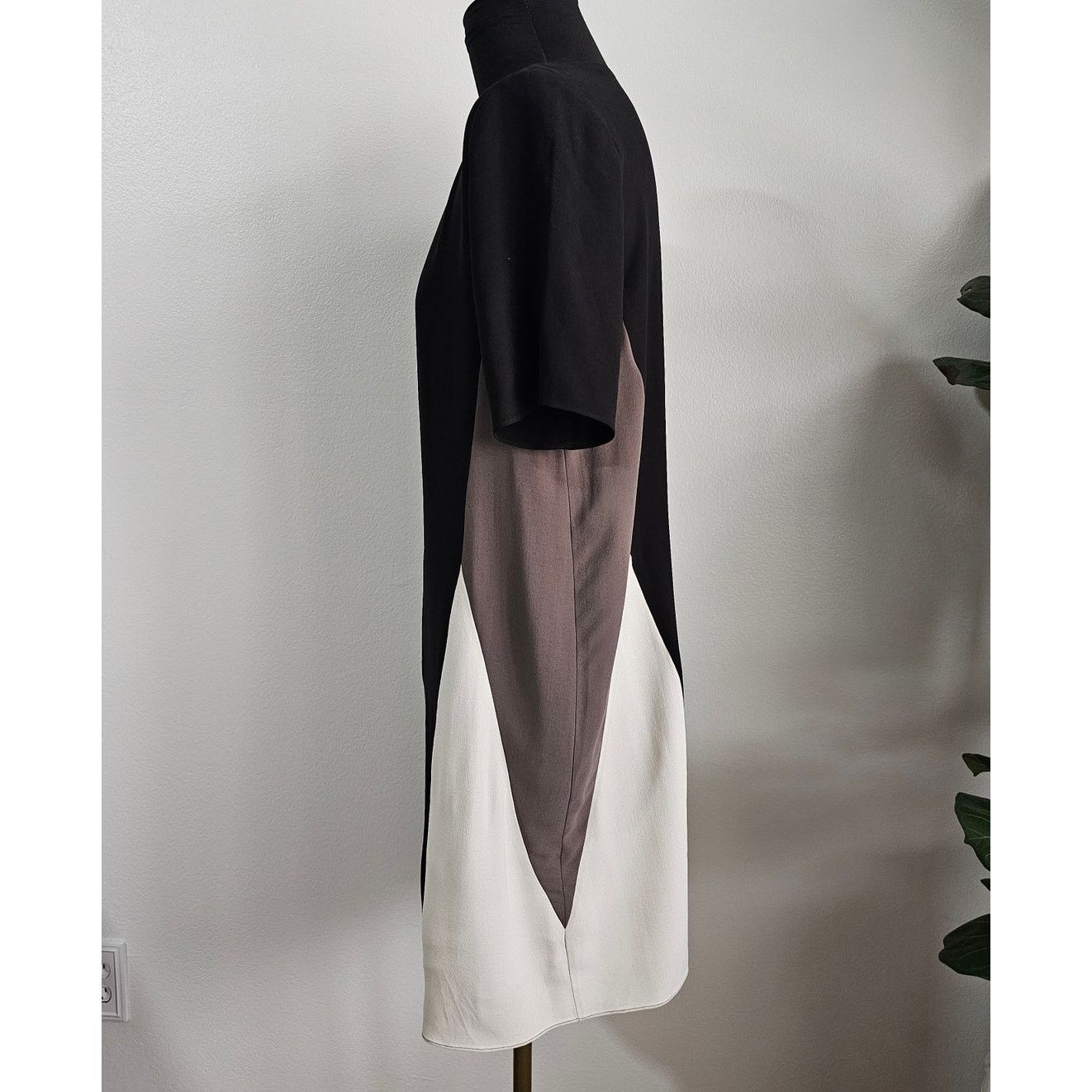 Eileen Fisher EILEEN FISHER Colorblock Silk Georgette Crepe Shift Dress XS Size XS / US 0-2 / IT 36-38 - 3 Thumbnail