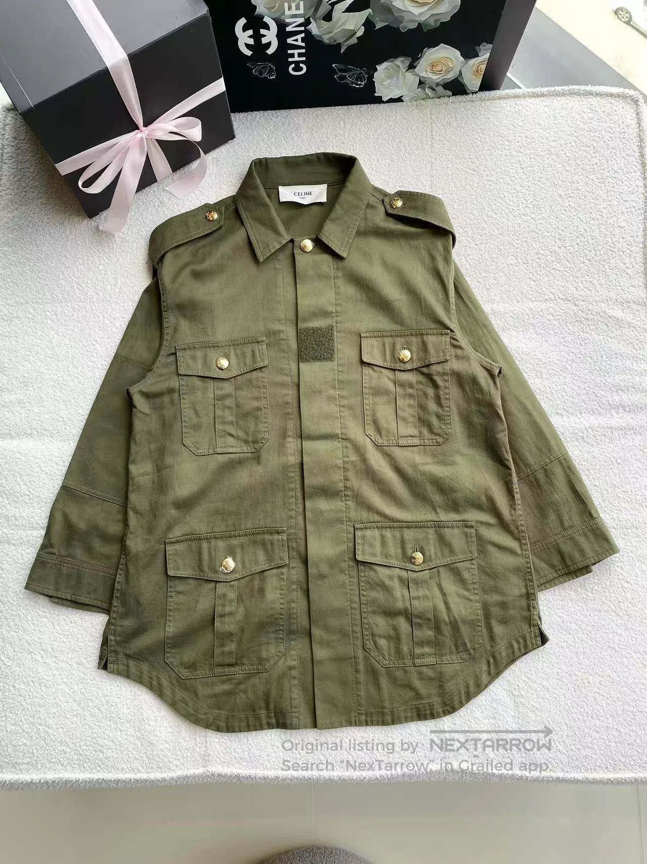 Celine Celine Gold-buckled cargo coat| Size 4XL / US 24-26 - 2 Thumbnail