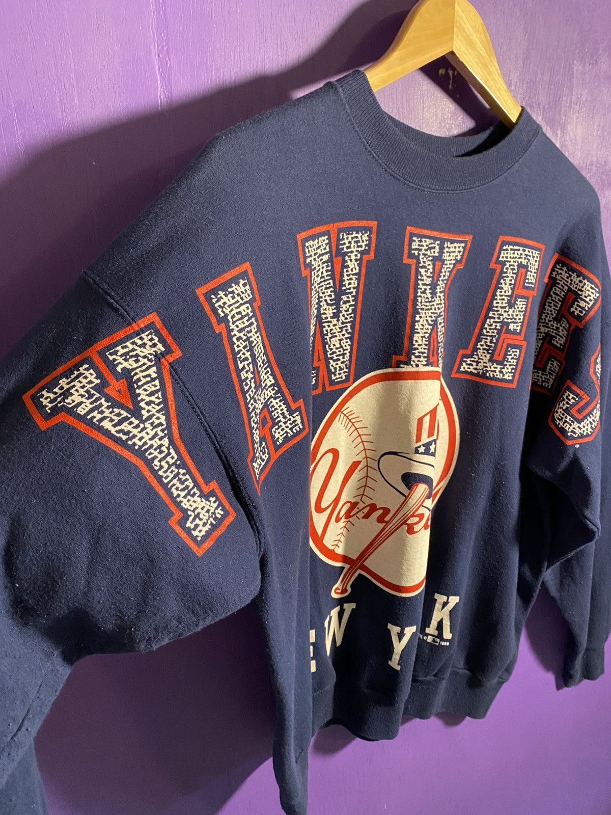 MLB Vintage 1998 New York Yankees spellout sweatshirt Size US L / EU 52-54 / 3 - 3 Thumbnail