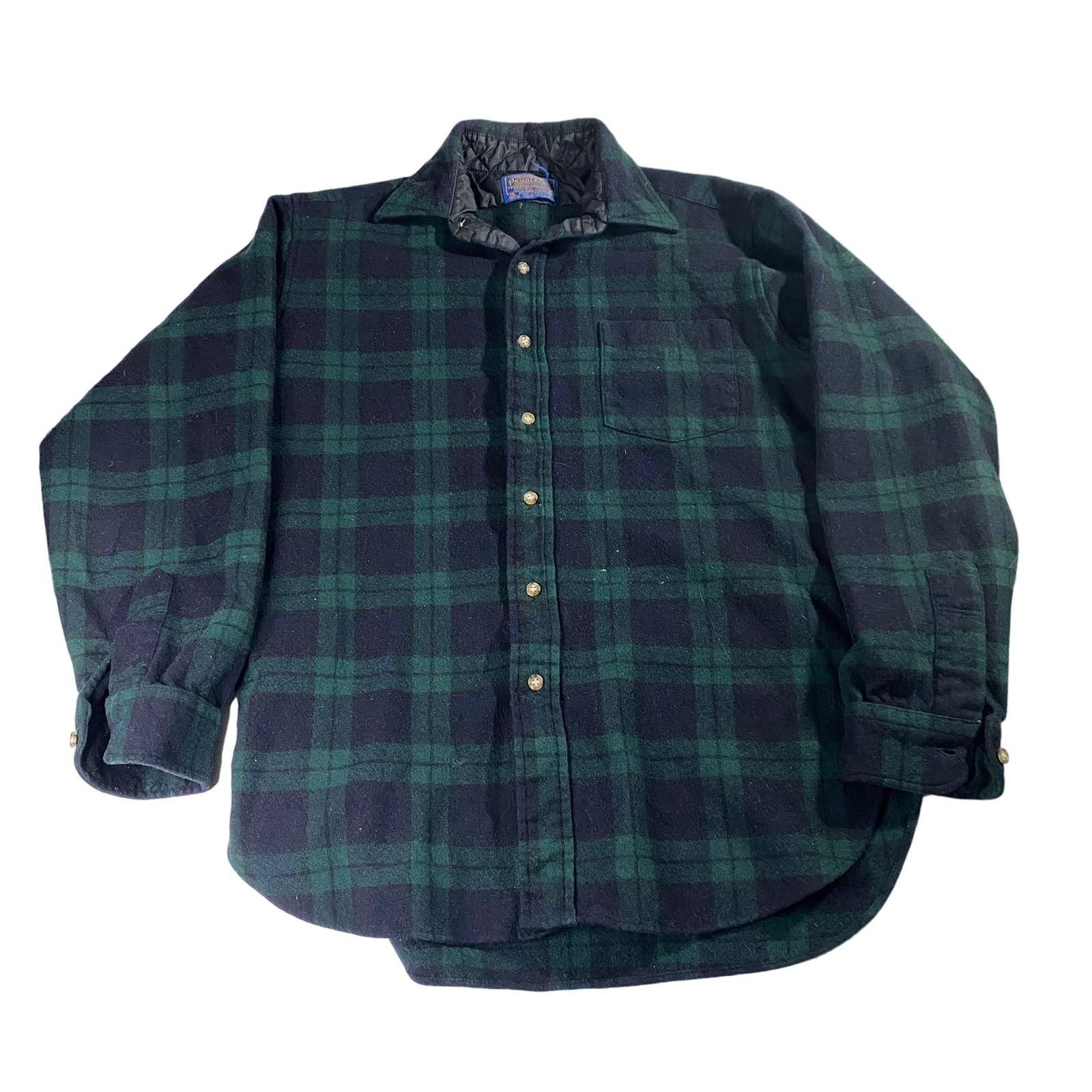 Pendleton Tartan Plaid Flannel Shirt Mens Large Virgin Wool