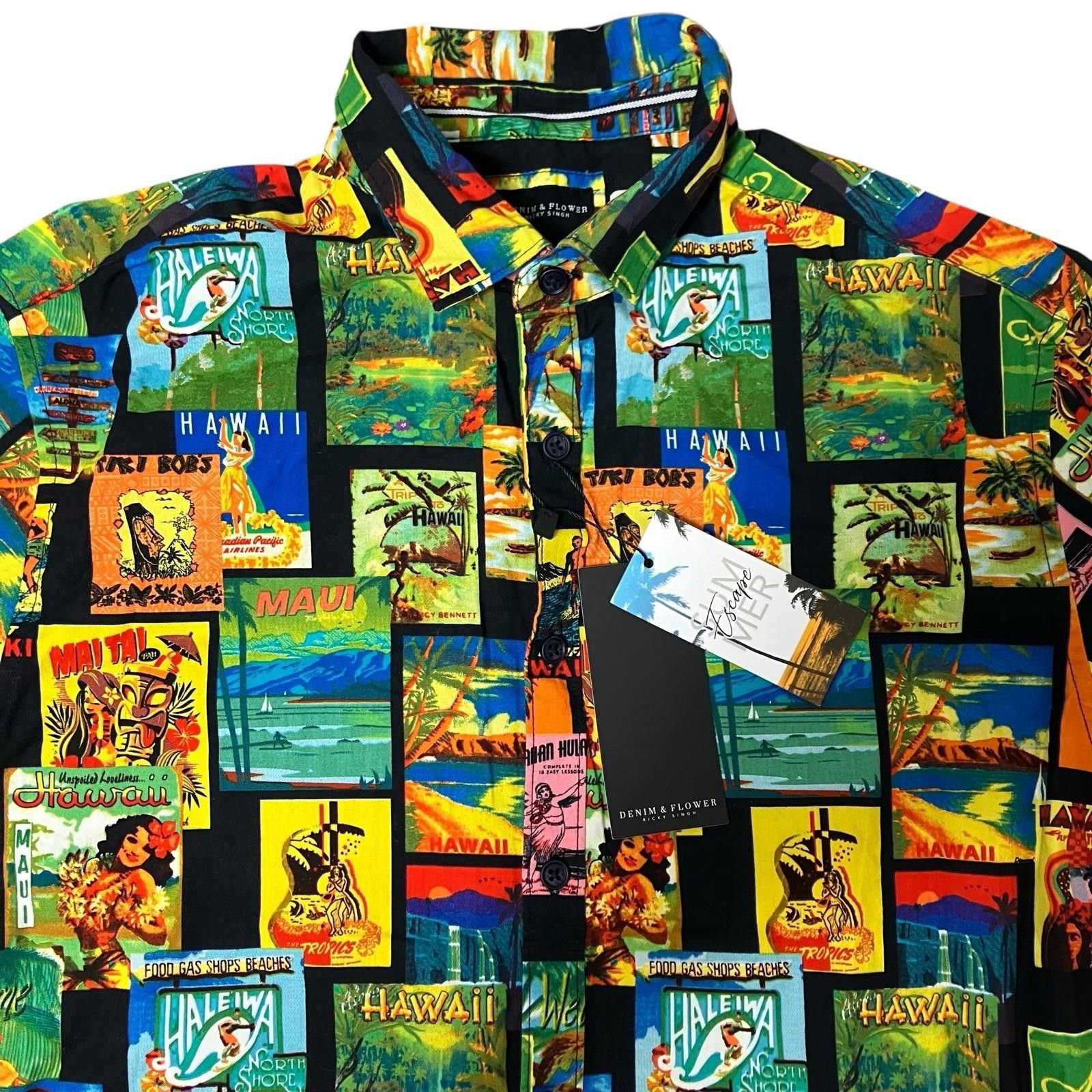 Denim & Flower Denim & Flower Shirt Mens L Hawaii Button Up Tropical Resort Size US L / EU 52-54 / 3 - 1 Thumbnail