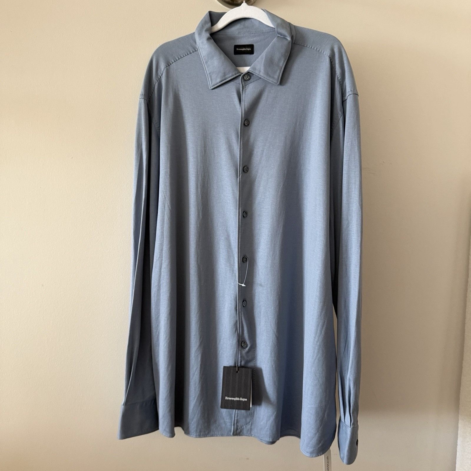 Ermenegildo Zegna NWT ZEGNA SHIRT MENS BLUE BUTTON DOWN SZ 3XL 100% Authentic Size US XXL / EU 58 / 5 - 1 Thumbnail