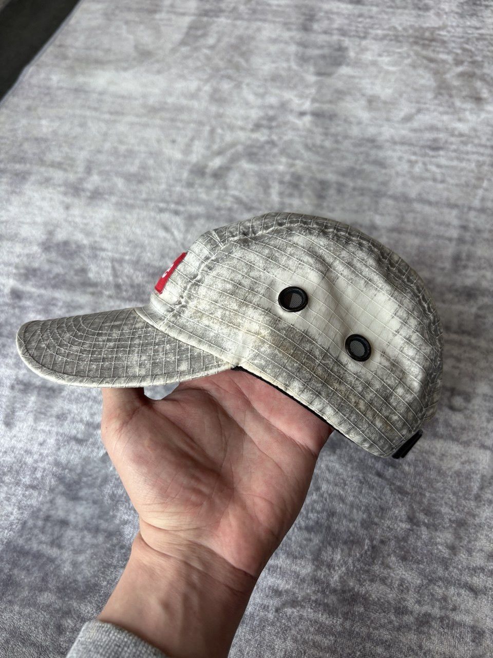 Supreme Distressed Ripstop Camp Cap Stone