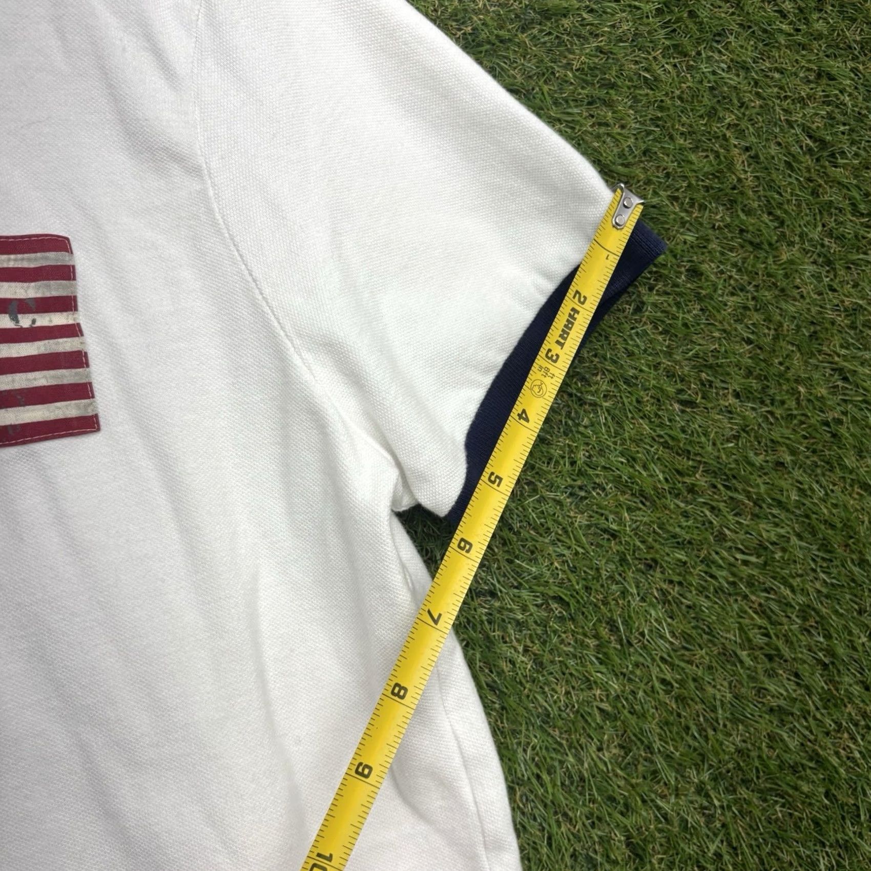 Polo Ralph Lauren Polo Ralph Lauren Polo Shirt Mens Large White Flag Graphic Slim Fit 4th of July Size US L / EU 52-54 / 3 - 7 Thumbnail