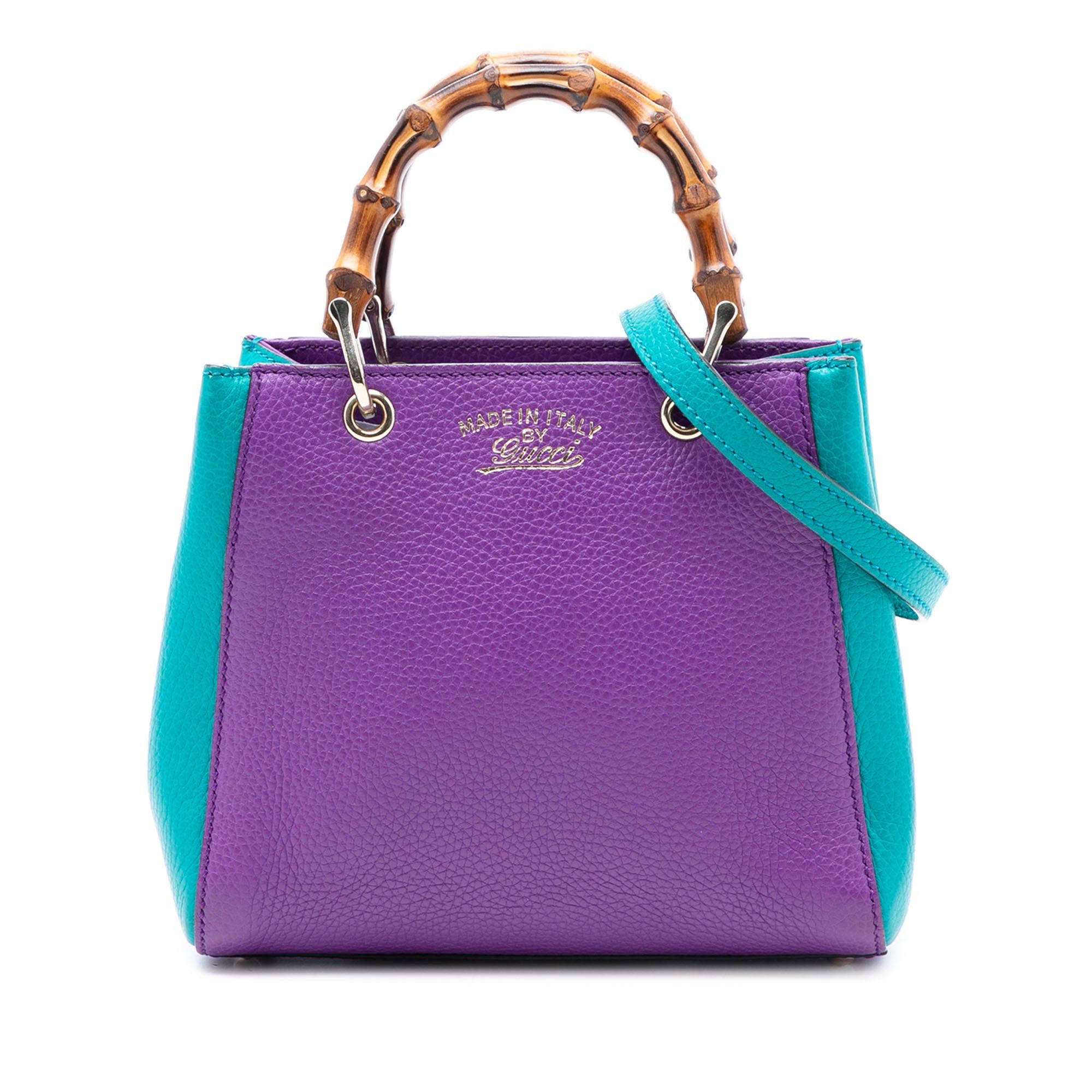 Gucci Mini Bicolor Calfskin Bamboo Shopper Satchel Size ONE SIZE - 1 Thumbnail