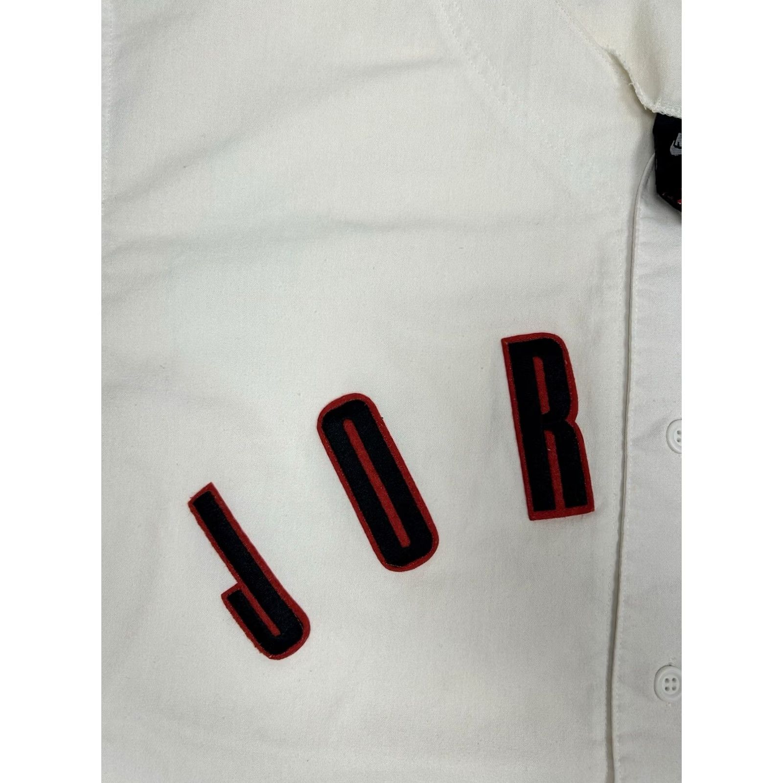 Nike VINTAGE Nike Air Jordan Baseball Jersey White XL 1991 Spellout Logo 90s Mens Size US XL / EU 56 / 4 - 5 Thumbnail