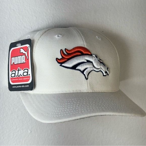 NFL × Puma NWT PUMA DENVER BRONCOS NFL WHITE VINTAGE BASEBALL CAP VELCR Size ONE SIZE - 2 Thumbnail