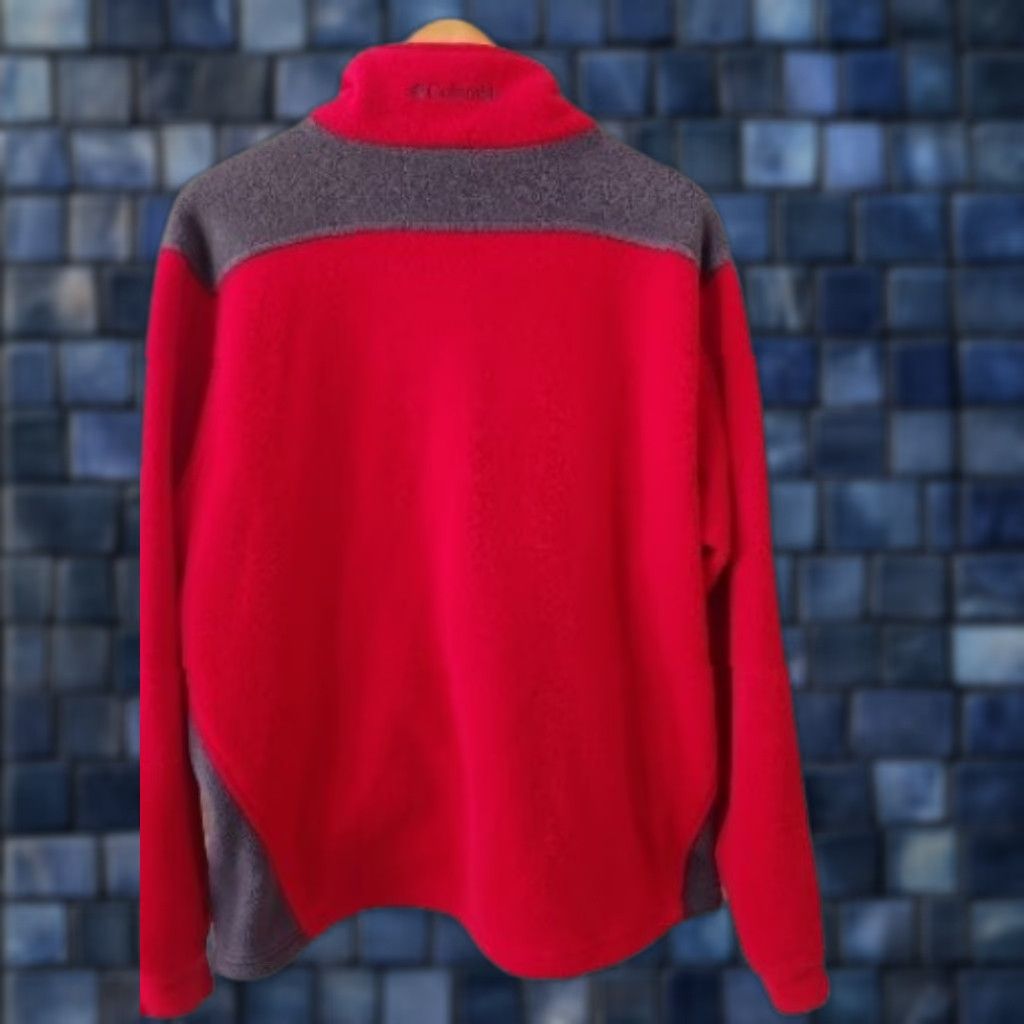Vintage Columbia Jacket Womens L Red Fleece Zipup Pockets Mock Neck Outdoor Fall Winter Logo Zipper Basic Jacket Mens Womens Balls? Size L / US 10 / IT 46 - 1 Thumbnail