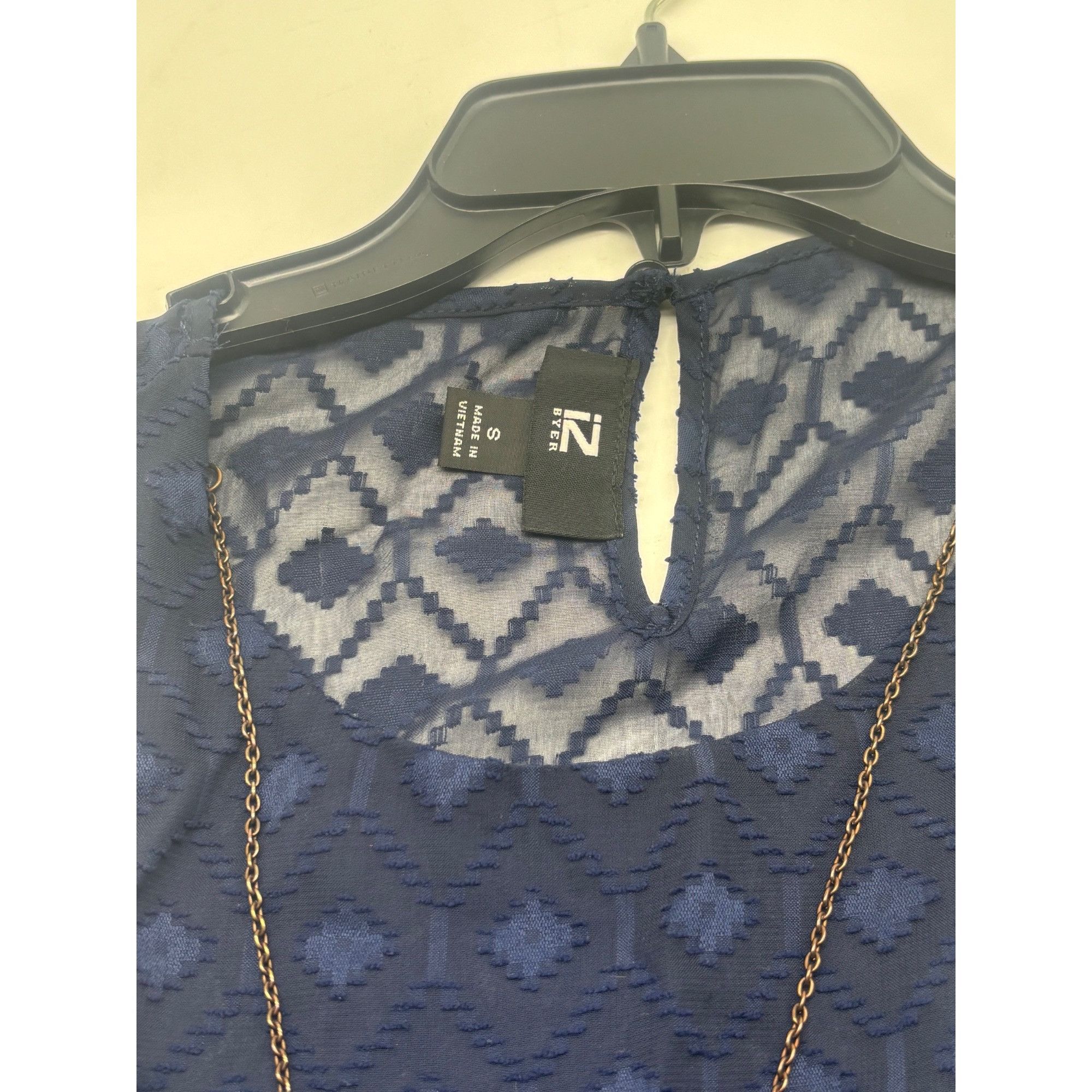 Other Iz Byer Navy Blue Textured Sleeveless Blouse W/Removable Nec Size S / US 4 / IT 40 - 8 Thumbnail