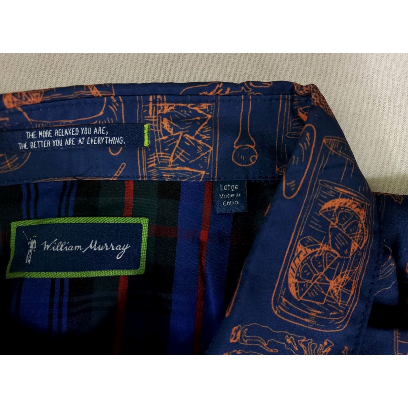 Vintage William Murray Tito's Vodka Hawaiian Camp Shirt Allover Print Mens L Blue Shirt Size US L / EU 52-54 / 3 - 3 Thumbnail