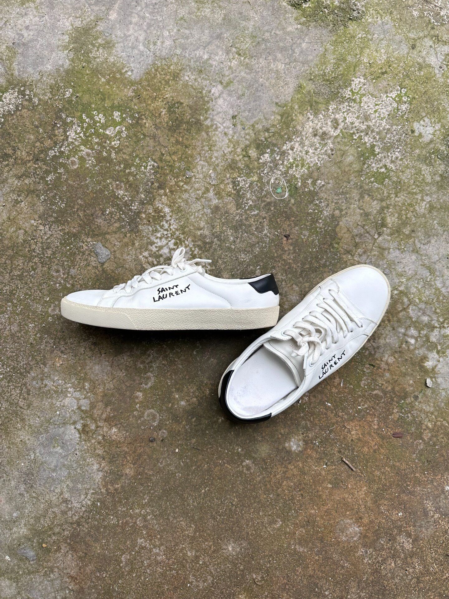 Saint Laurent Paris Saint Laurent Paris Leather White Shoes Size US 9 / EU 42 - 1 Thumbnail