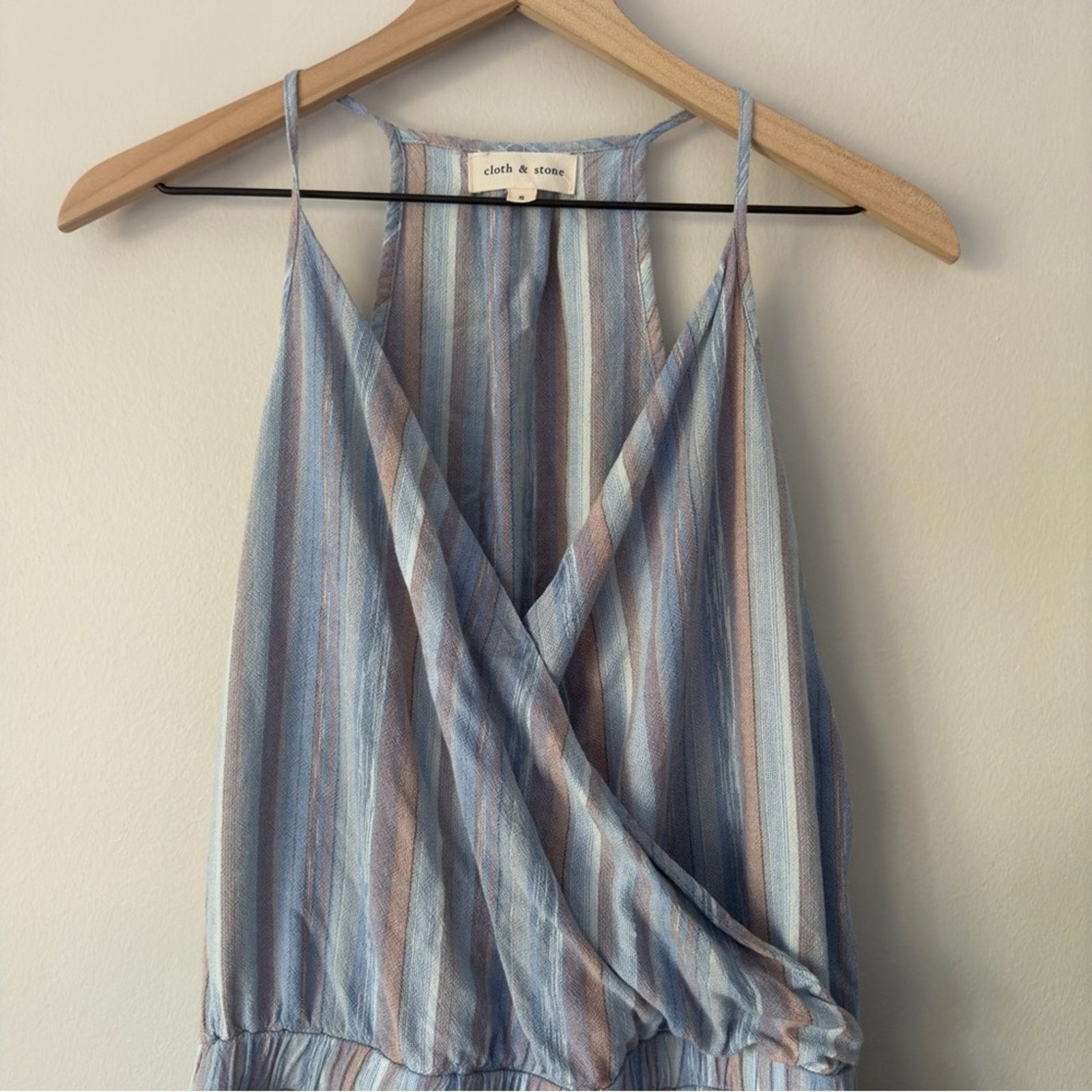 Anthropologie Anthropologie Cloth & Stone Striped Romper Spaghetti Strap S Size 27" / US 4 / IT 40 - 3 Thumbnail