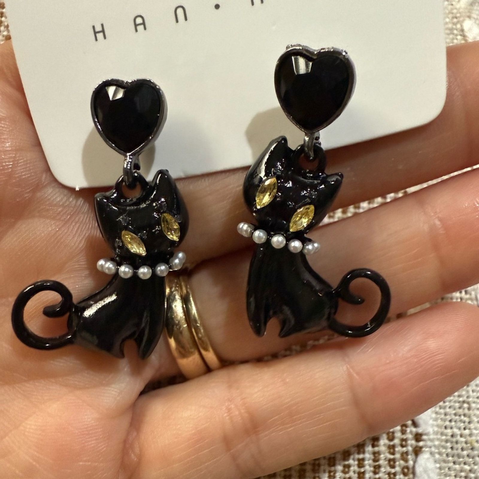 Other Cute Black Cat Kitten Stud Earring for Wome Size ONE SIZE - 2 Thumbnail